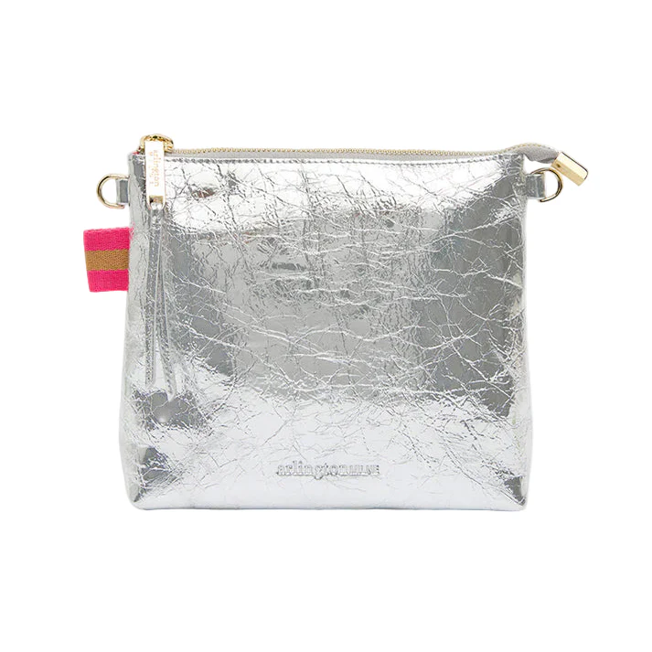 Alexis Crossbody | Silver Crinkle