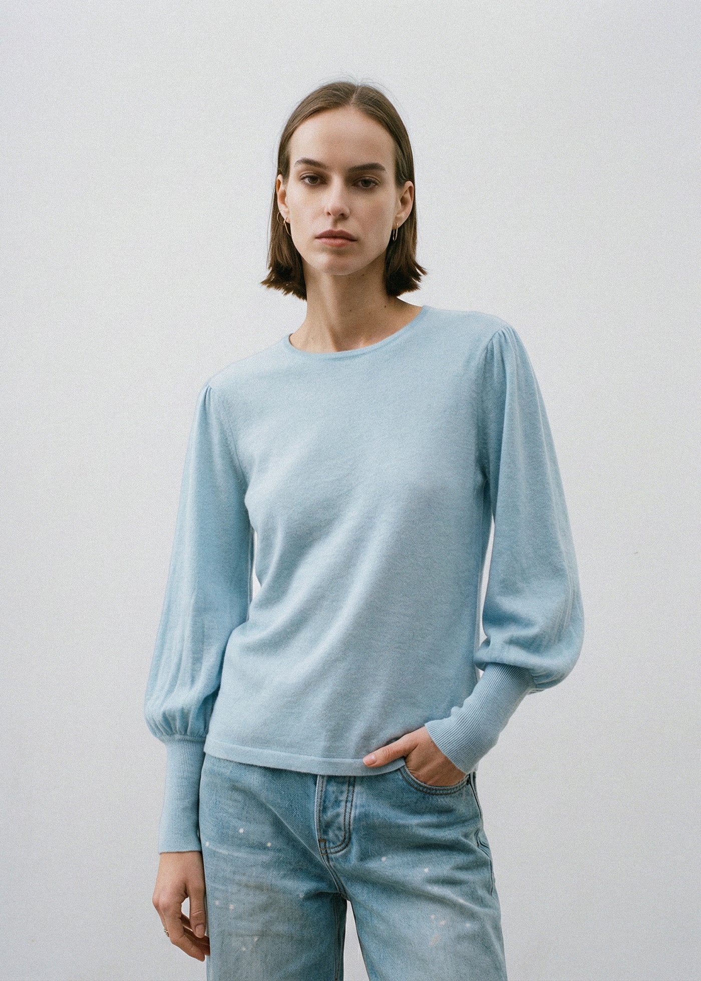 Always Bell Sleeve Pullover | Pale Blue