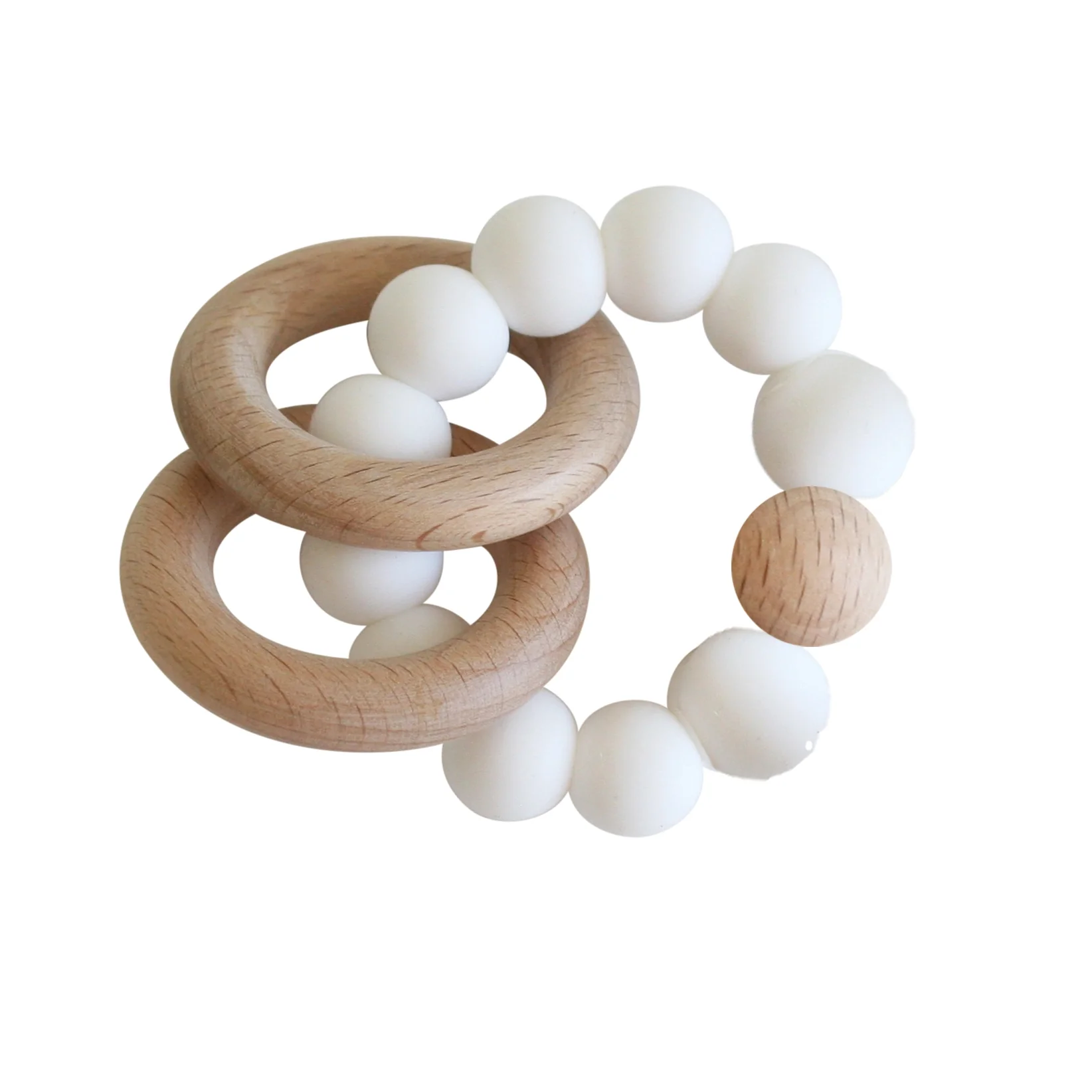 Beechwood Teether Rings Set | Milk
