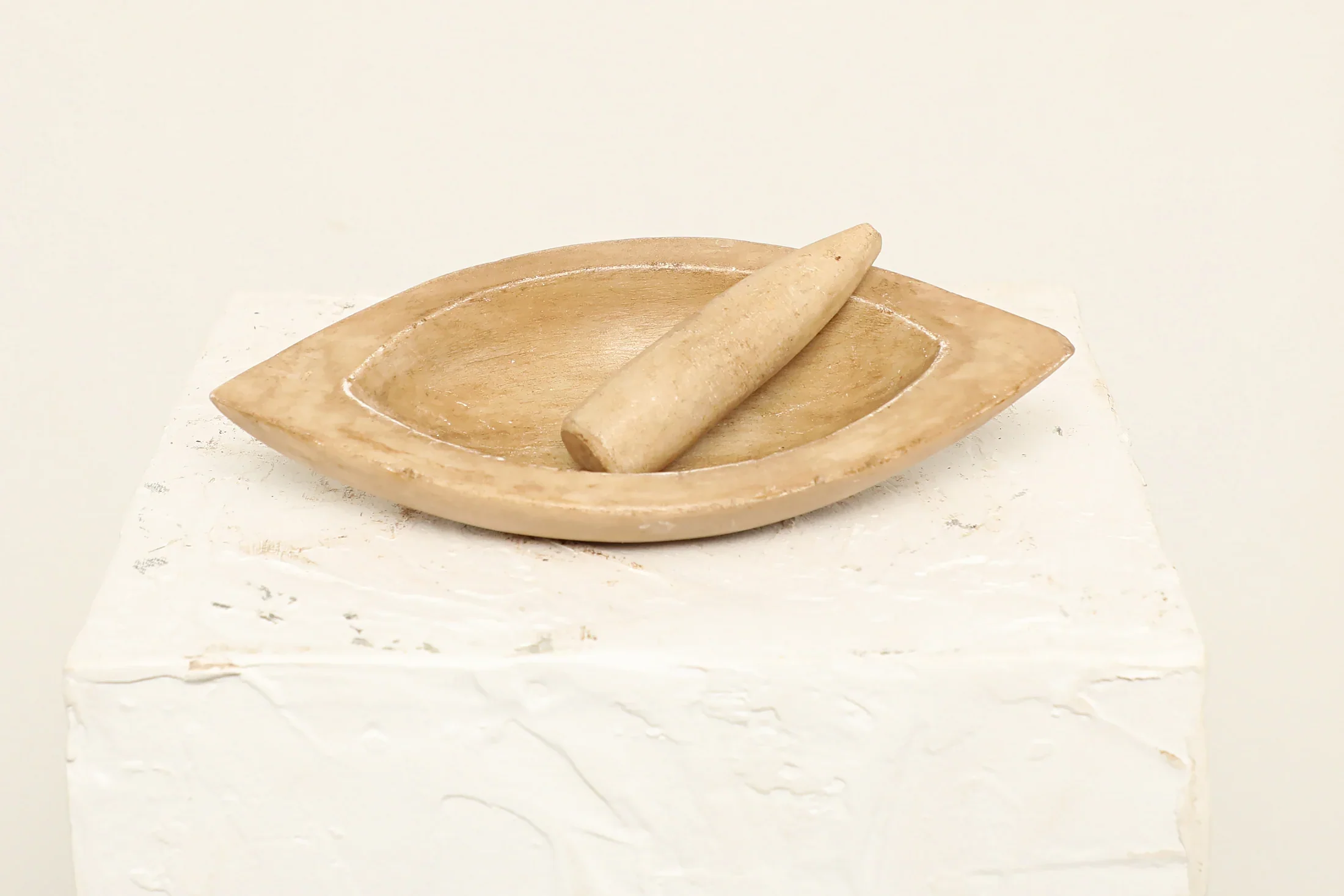 Beige Marble Mortar and Pestle - Image 2