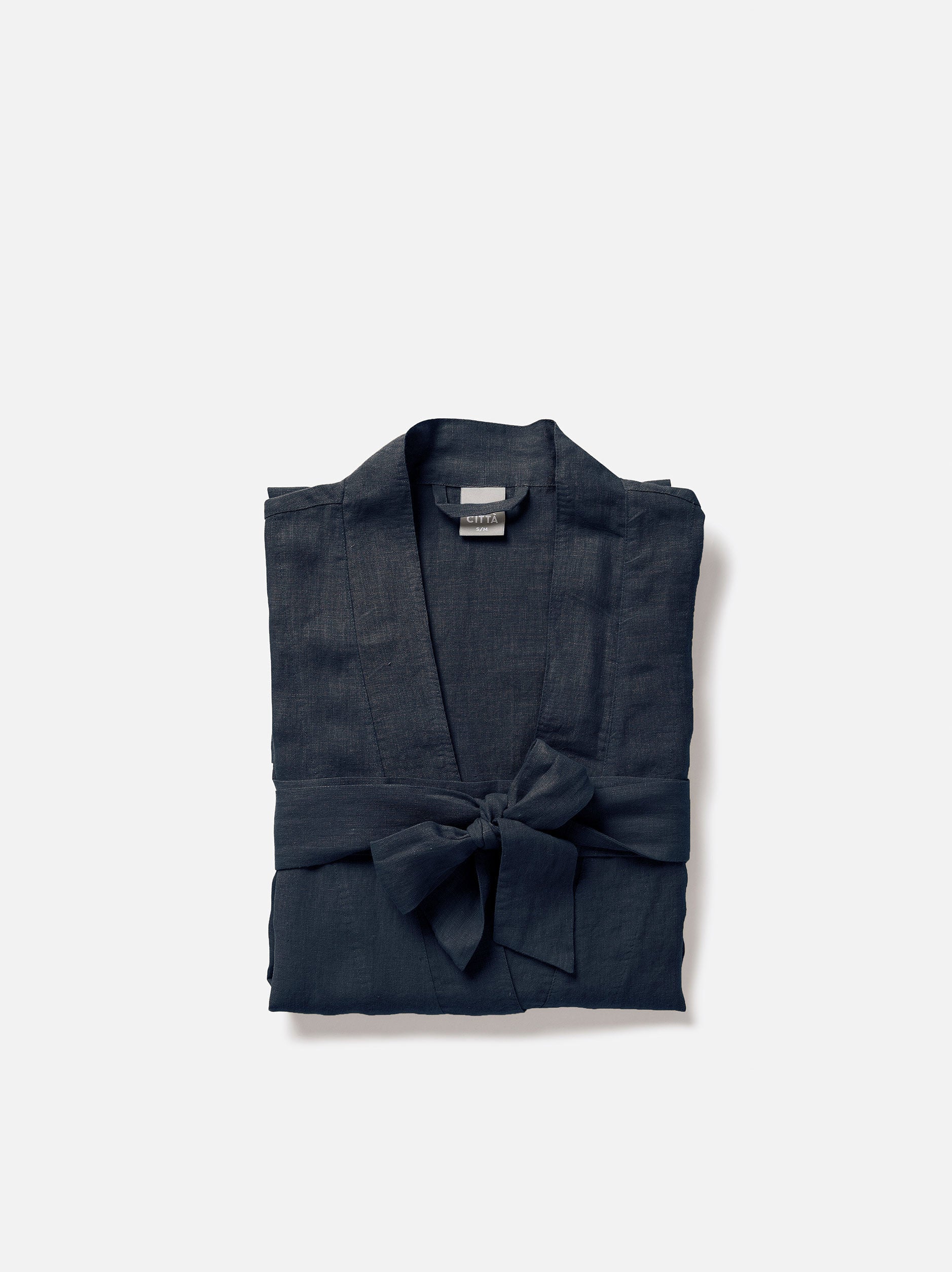 Blue Black Linen Robe - Image 4