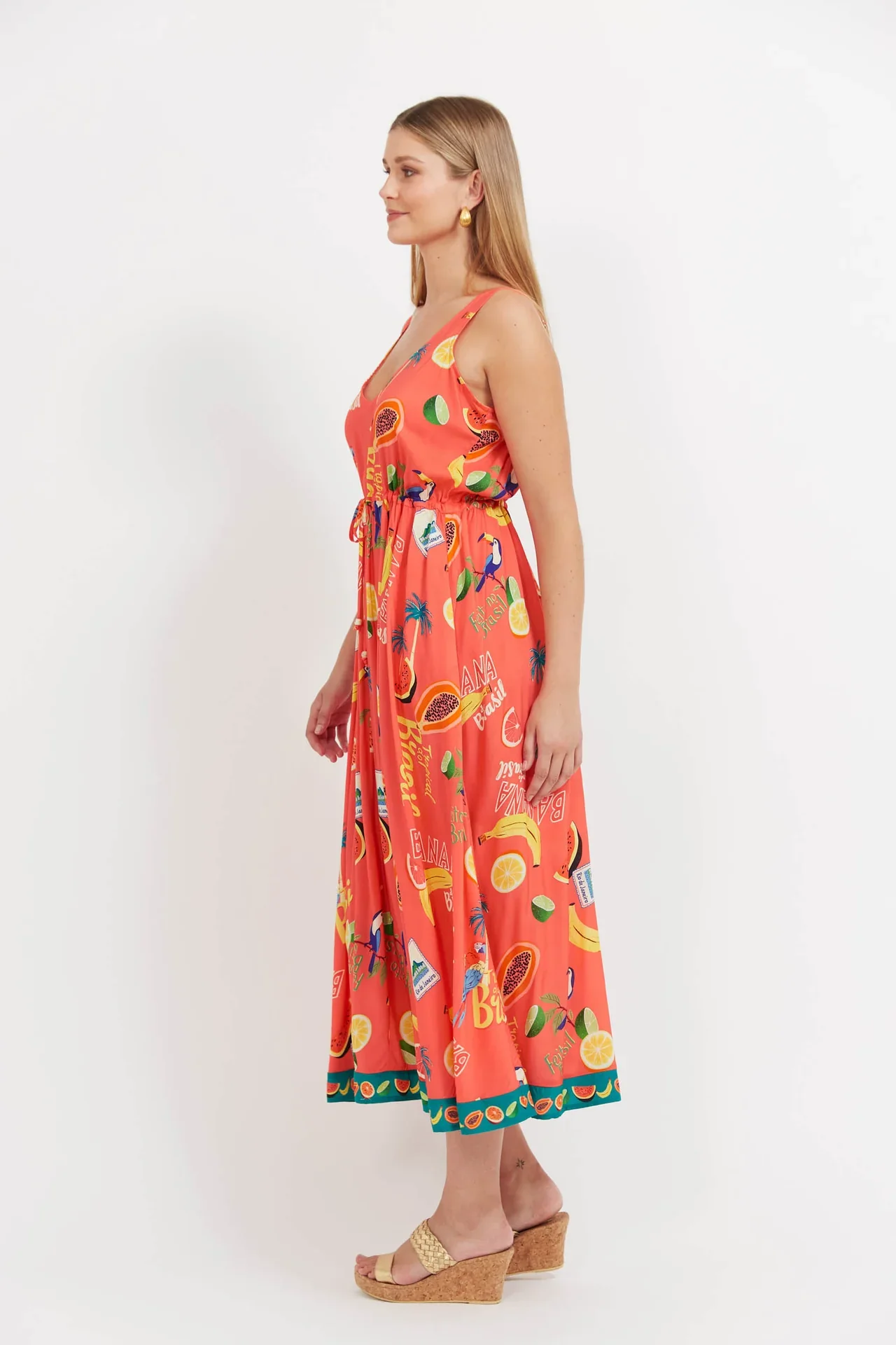 Cabana Tie Dress | Brasil Coral - Image 3