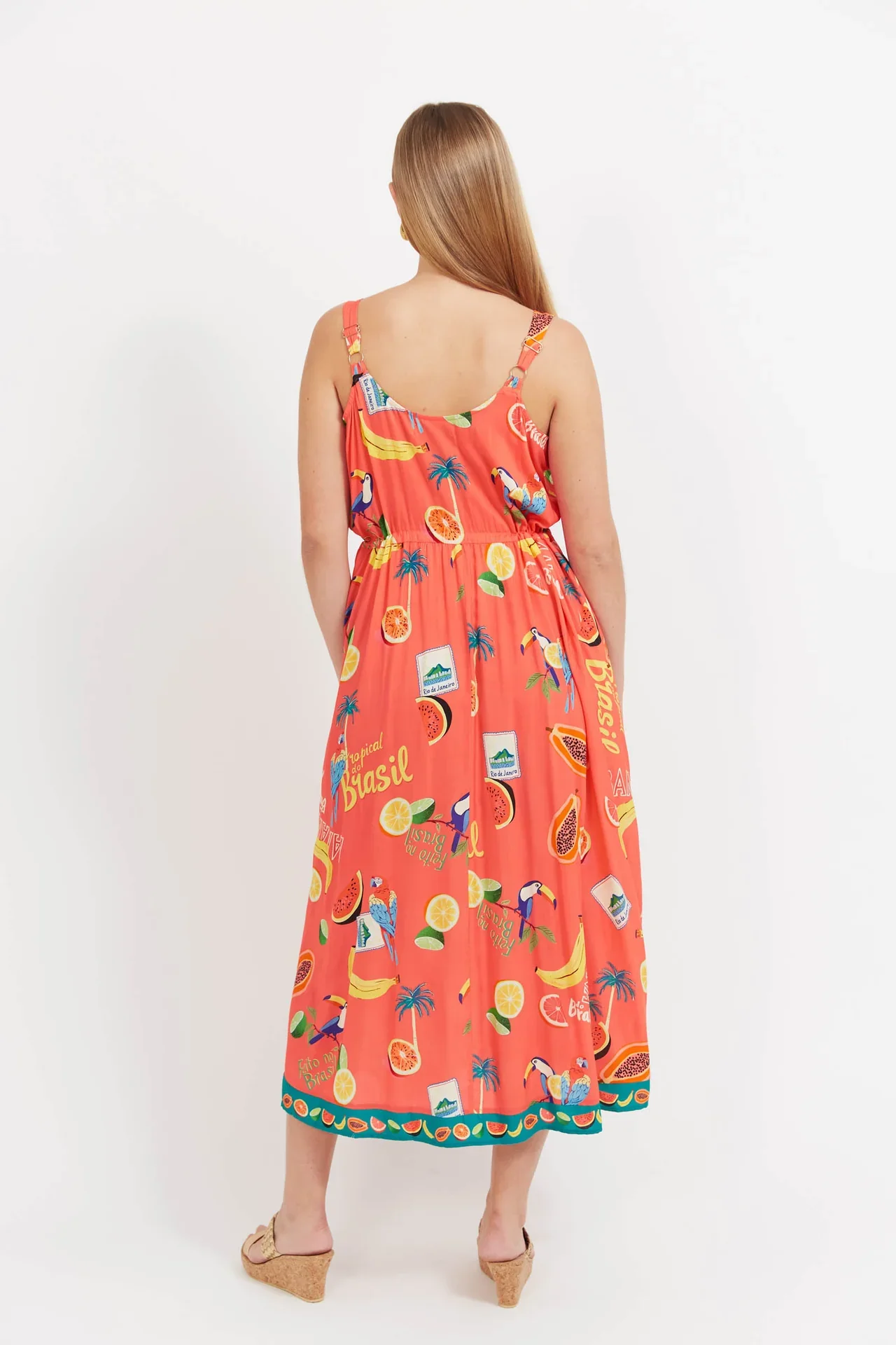 Cabana Tie Dress | Brasil Coral - Image 4