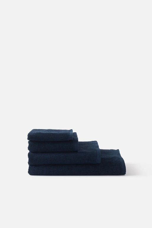 Classic Cotton Bath Towel | Navy - Image 2