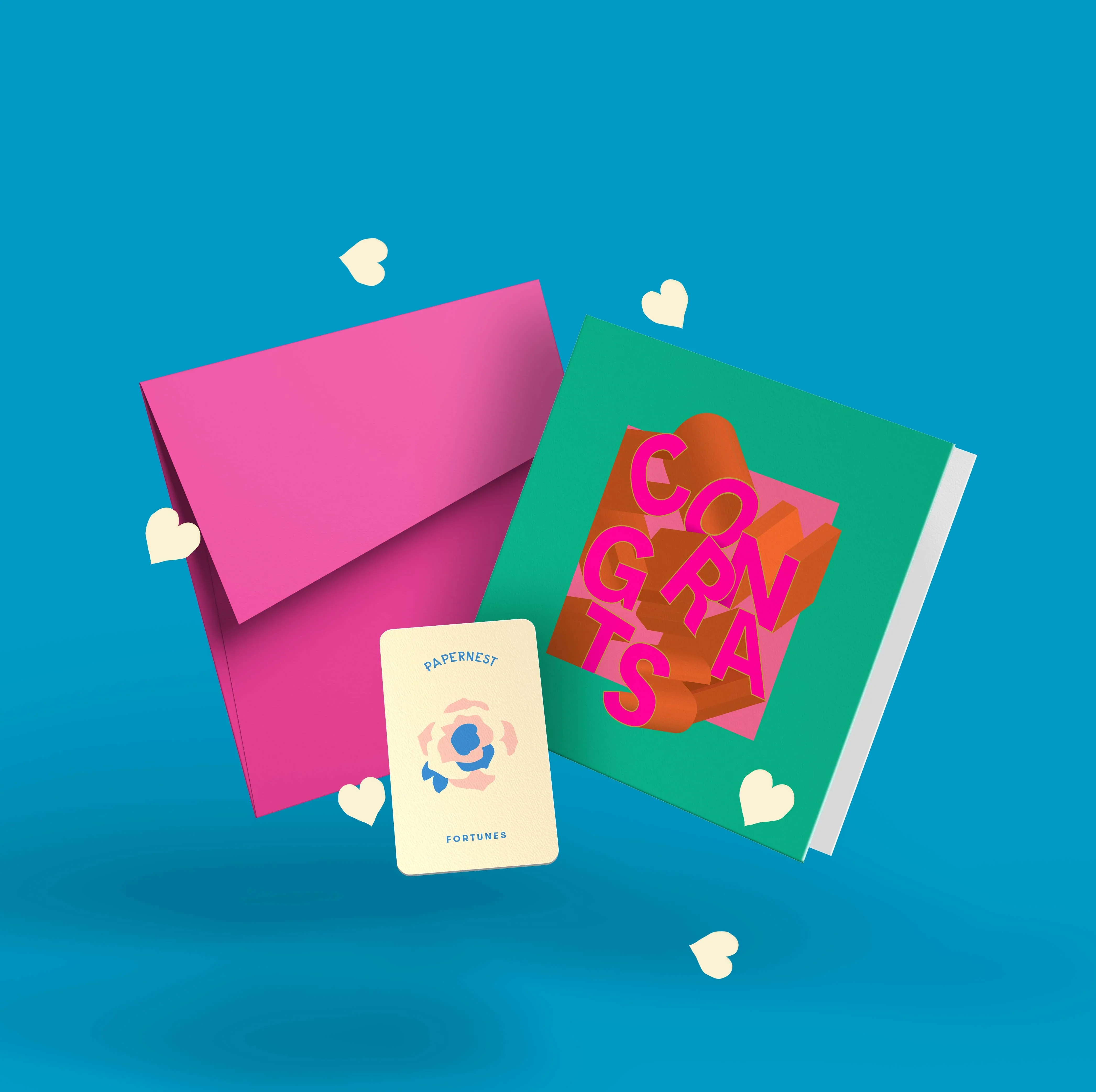 Congrats Dimensional Card | Hot Pink - Image 2