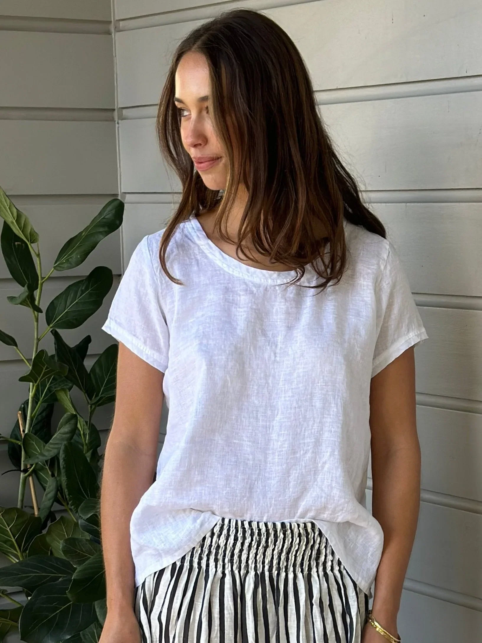 Ellie Round Neck Top | White - Image 4