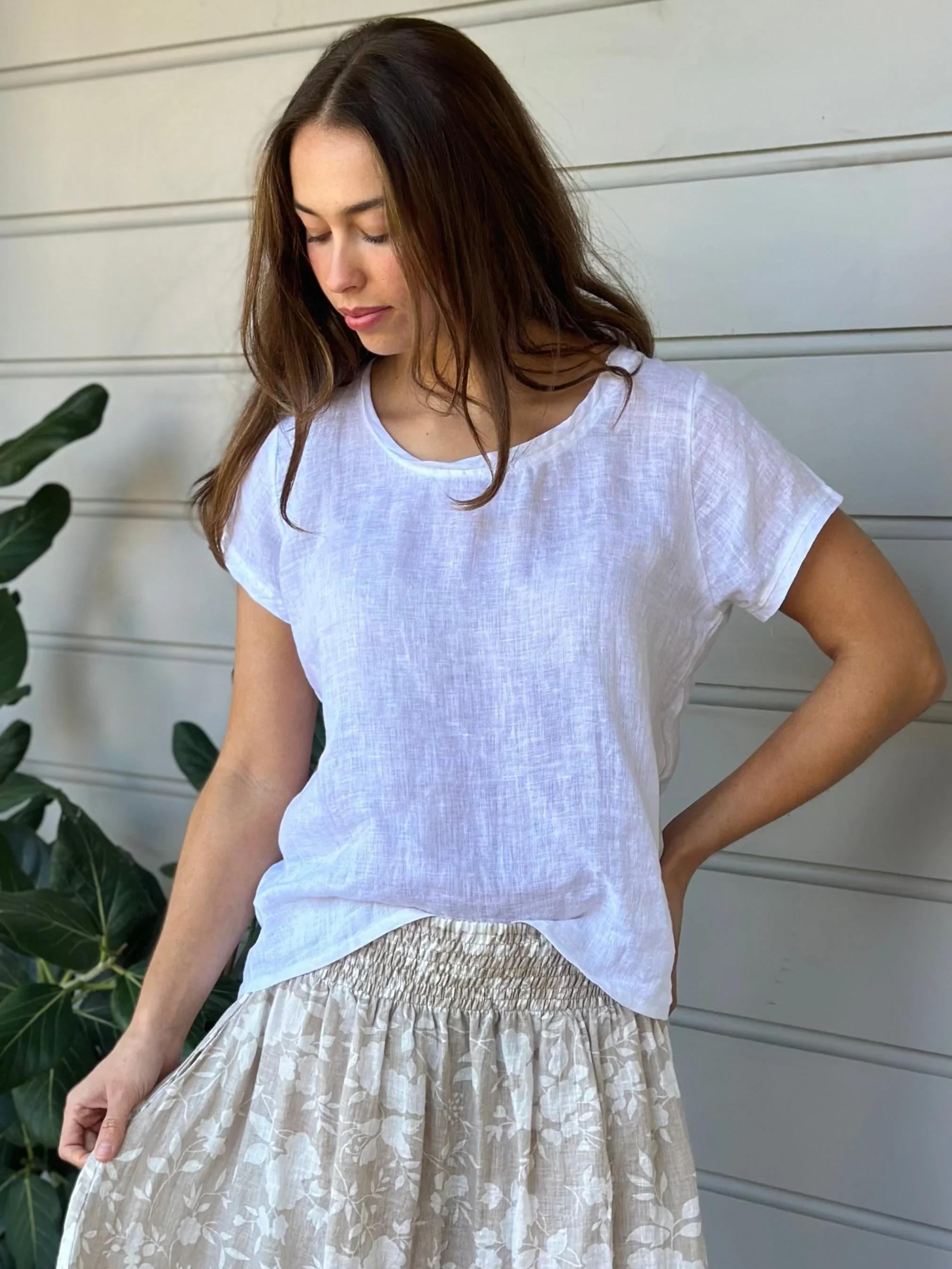 Ellie Round Neck Top | White - Image 8