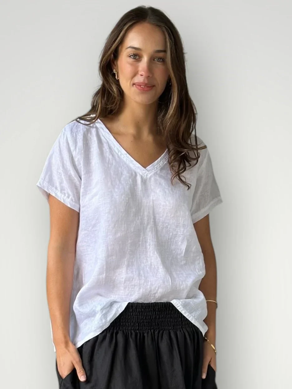 Ellie V Neck Top | White - Image 10