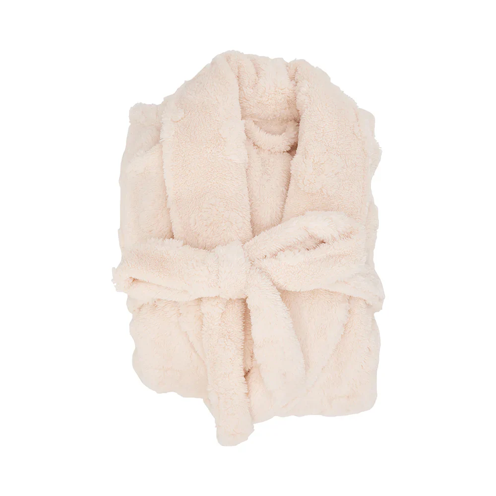 Embossed Flower Cosy Luxe Bath Robe | Cream - Image 2