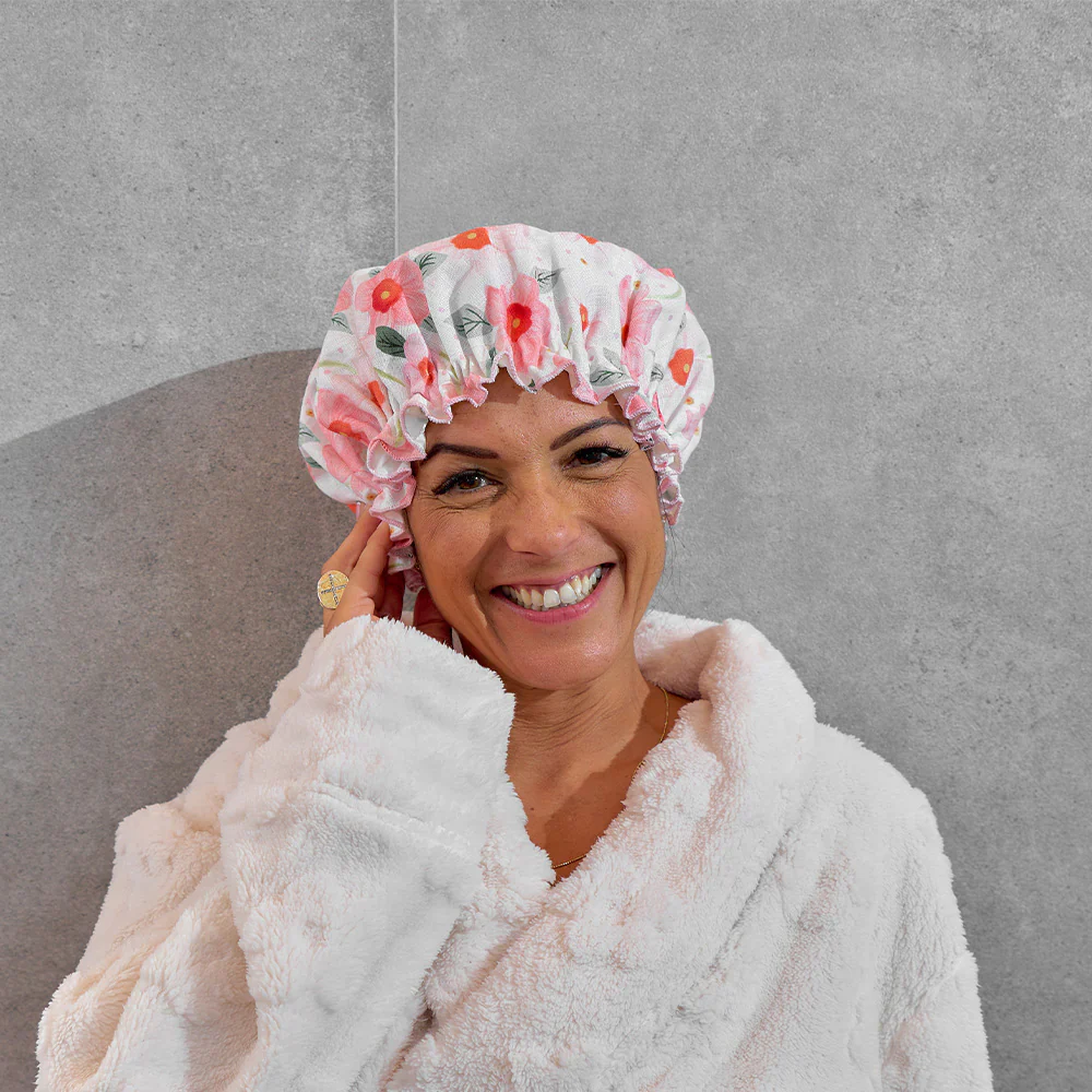Embossed Flower Cosy Luxe Bath Robe | Cream - Image 4