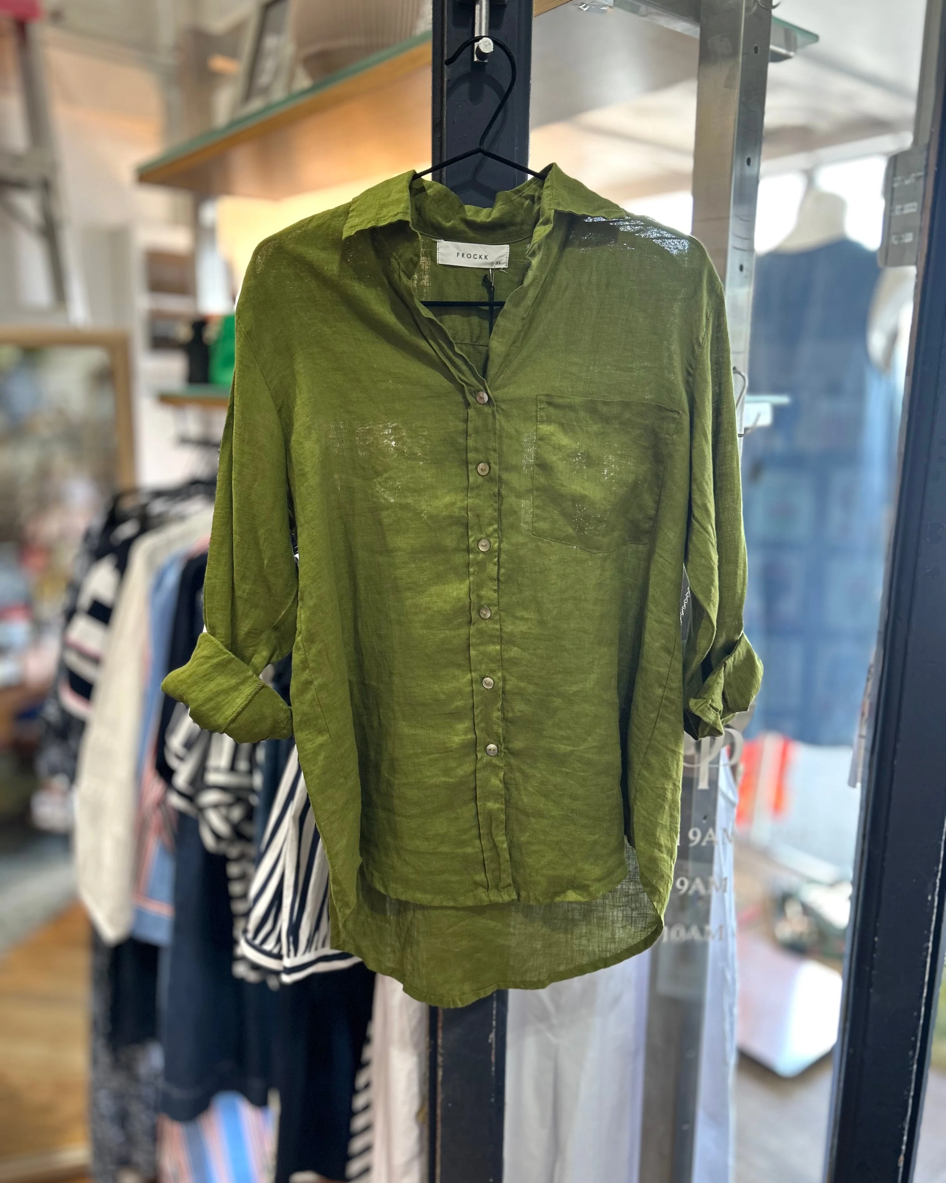 Erika Shirt | Olive Linen