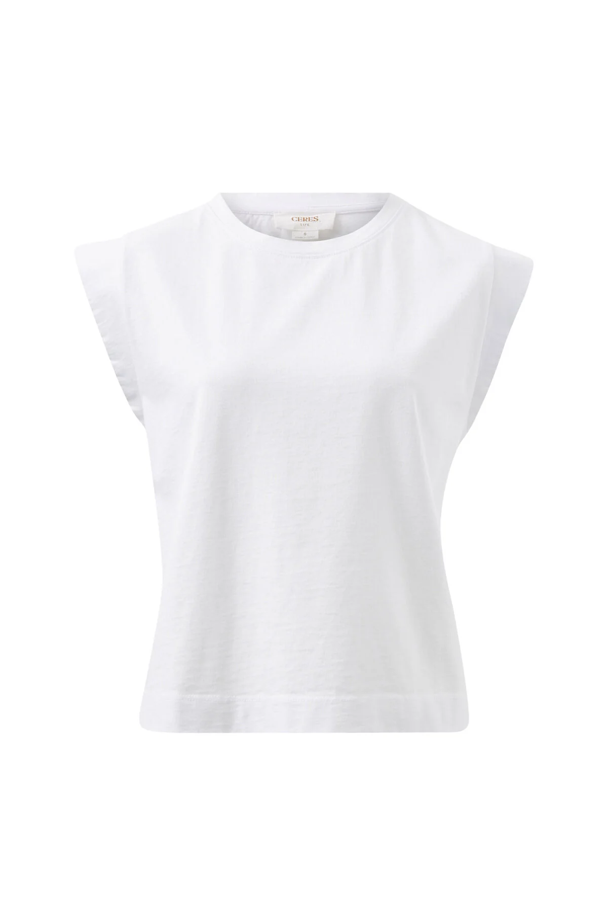 Esme Extended Shoulder Tee | White - Image 2