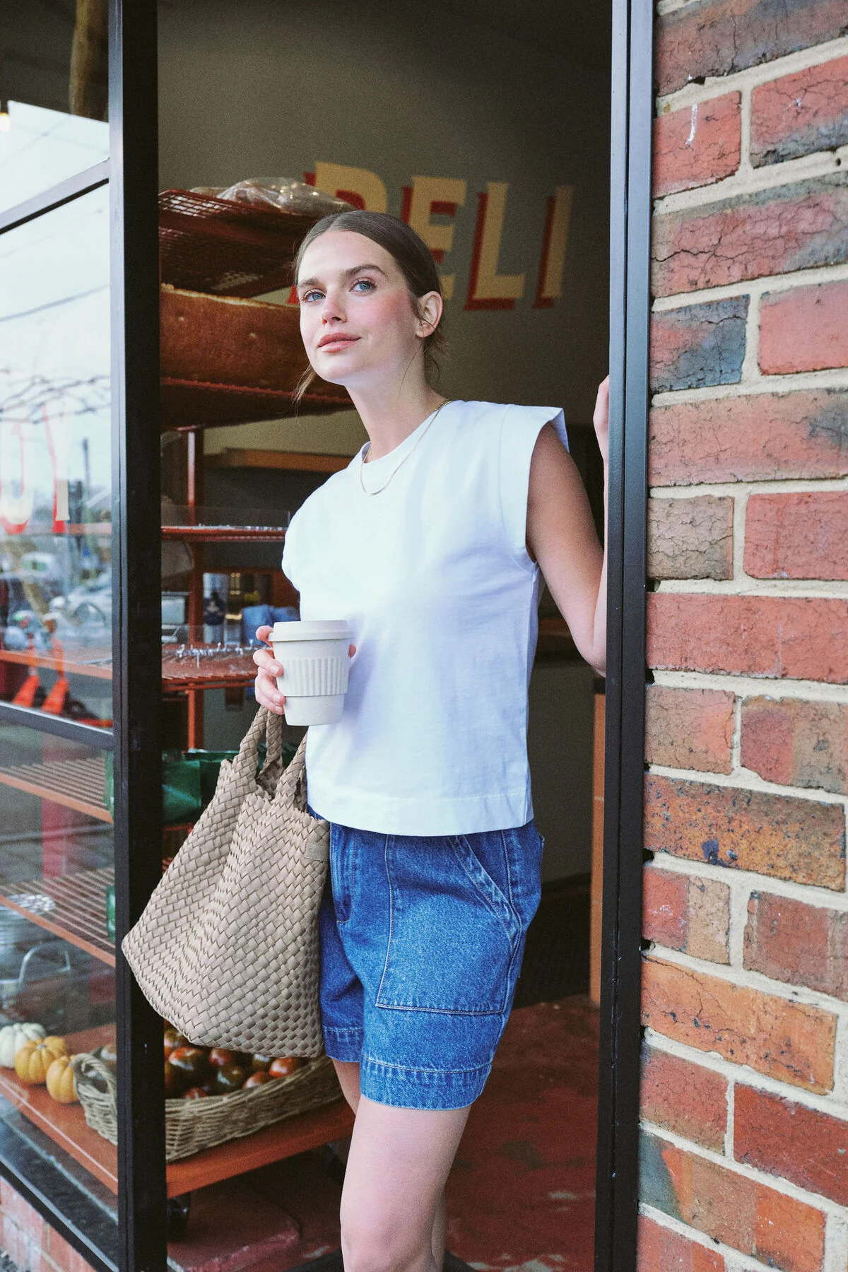 Esme Extended Shoulder Tee | White - Image 4
