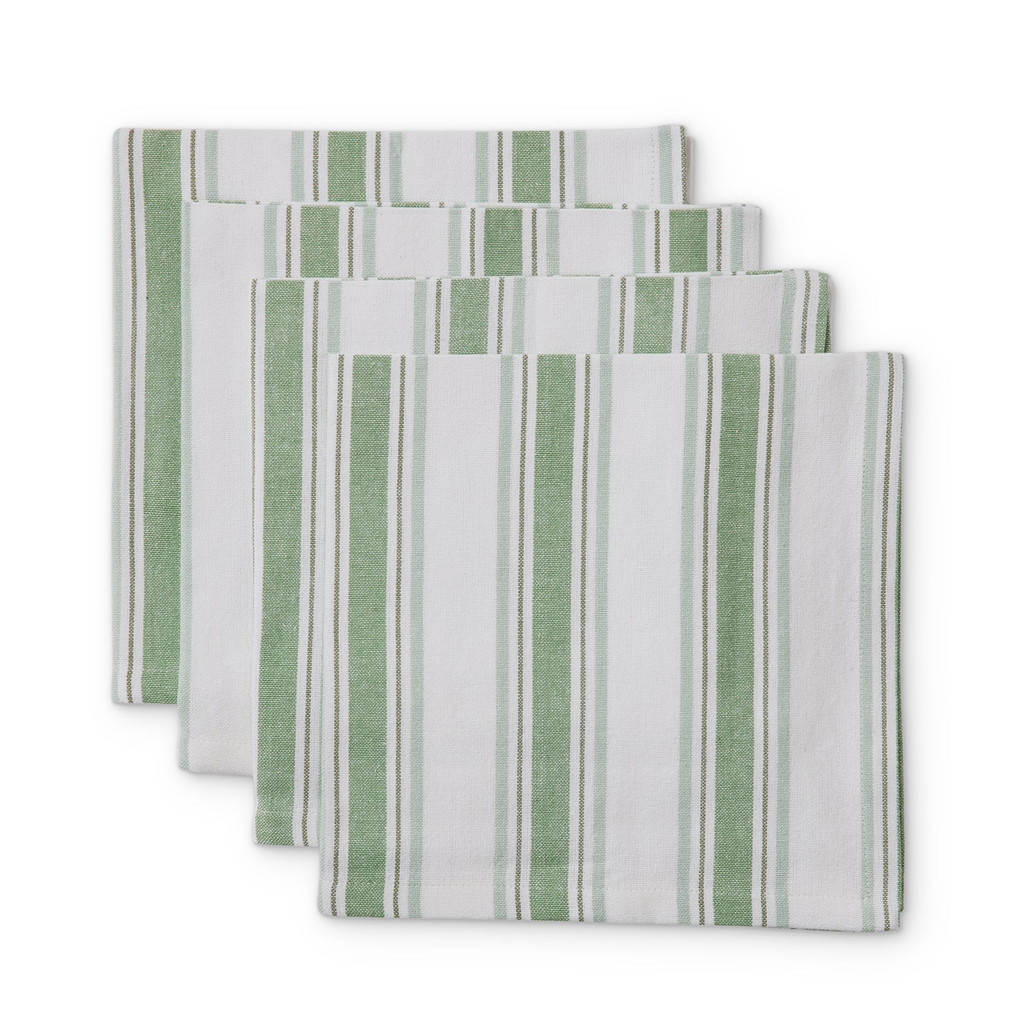 Fern Green/Blue Stripe Napkin Set 4 - Image 2