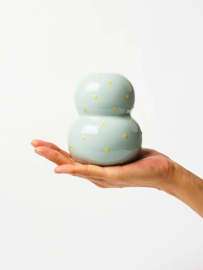Fonda Dotty Vase | Pale Blue Yellow - Image 3