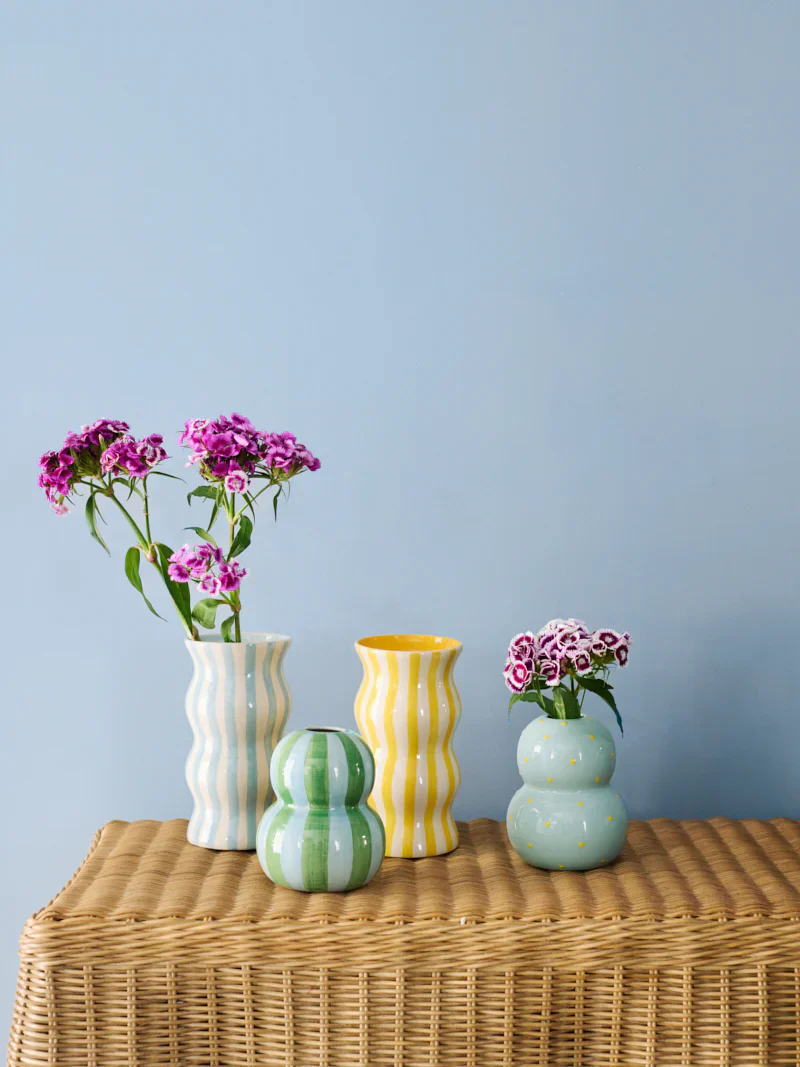 Fonda Stripe Vase | Green Blue - Image 2