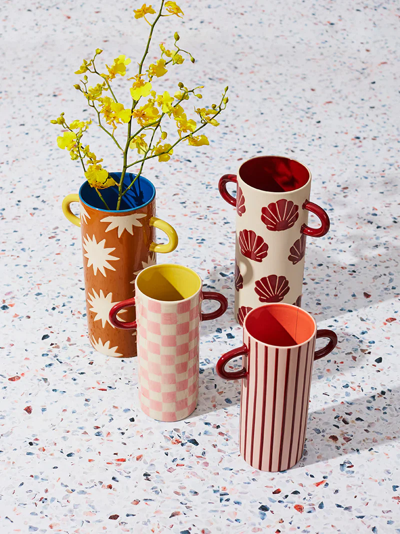 Griffe Bud Vase Pink Check - Image 2