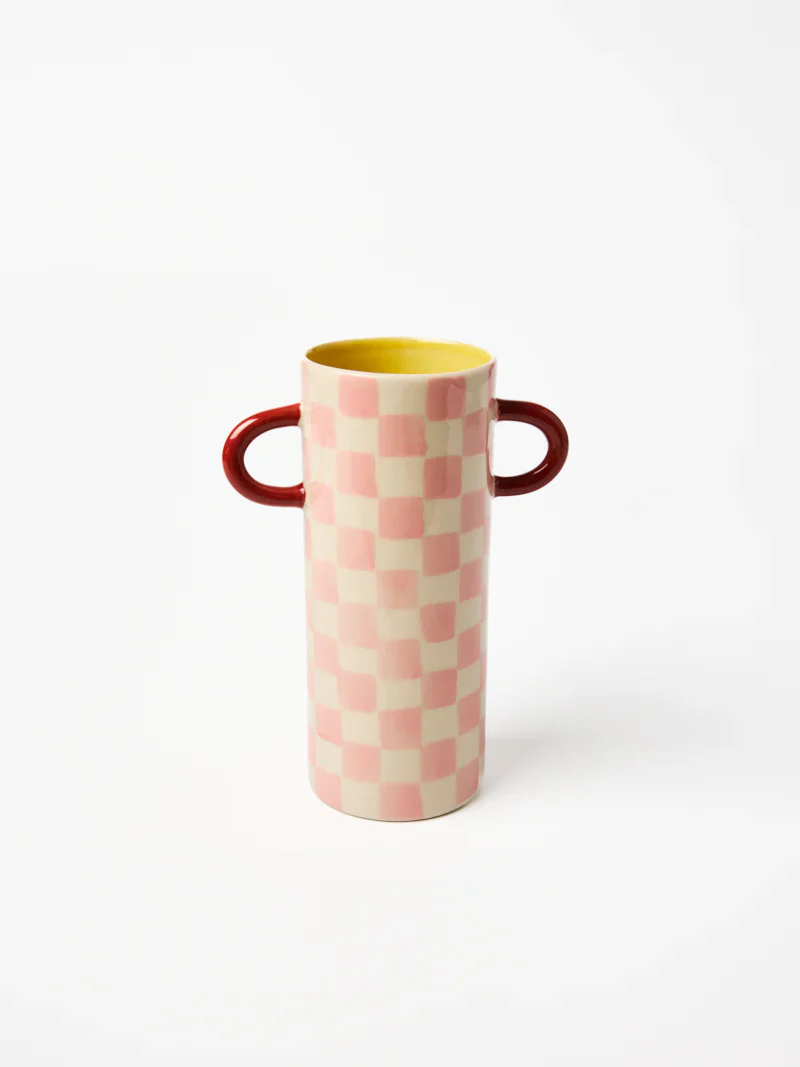 Griffe Bud Vase Pink Check - Image 3