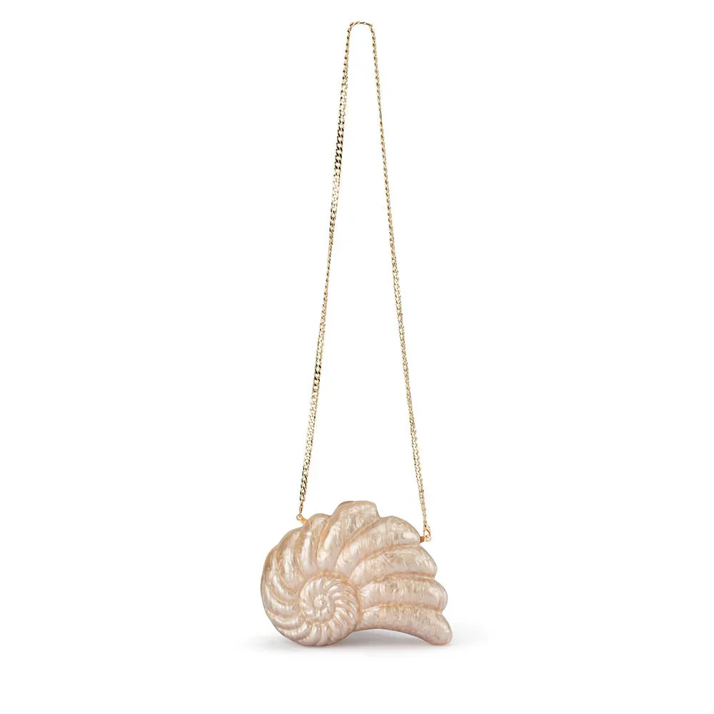 Indi Acrylic Shell Clutch | Natural - Image 3