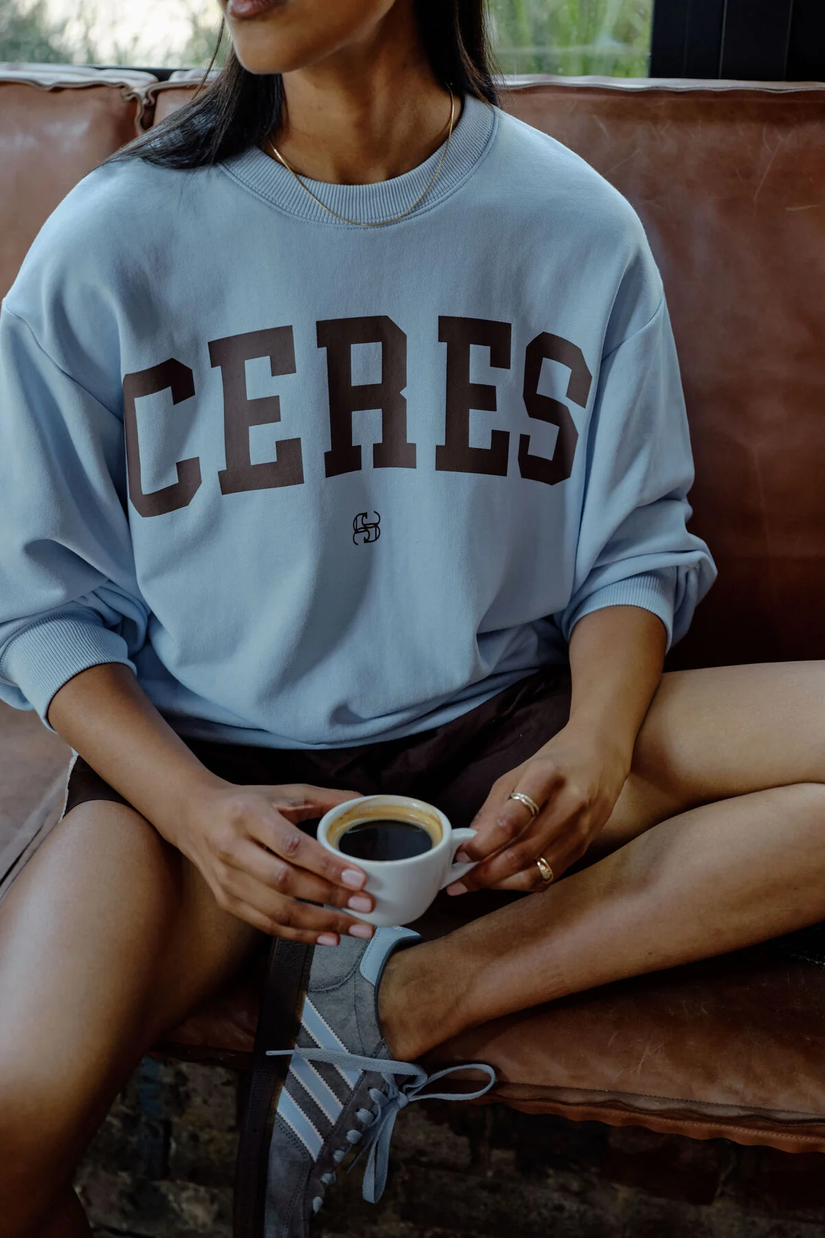 Isla Oversized Slouchy Crew | Chalk Blue - Image 5