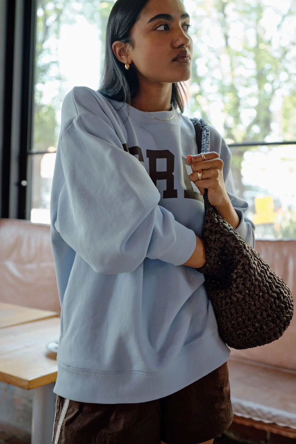 Isla Oversized Slouchy Crew | Chalk Blue - Image 6
