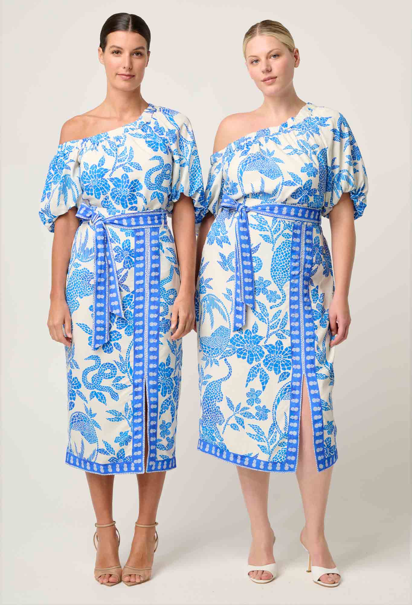 Juno Viscose One Shoulder Top in Azure Mosaic - Image 5