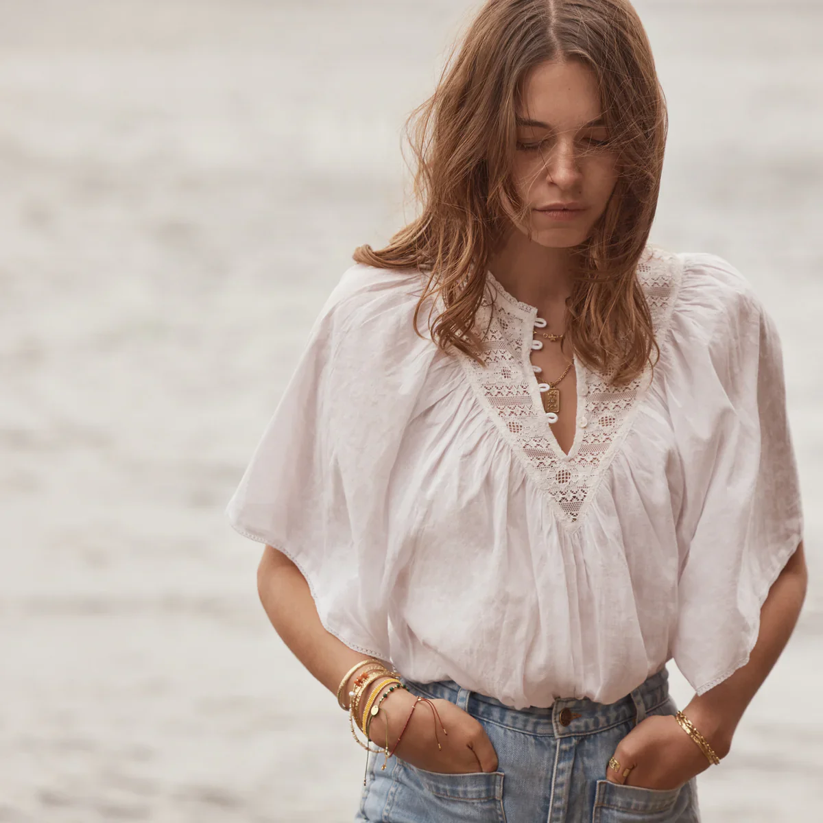 L'Ange Blouse | Chalk