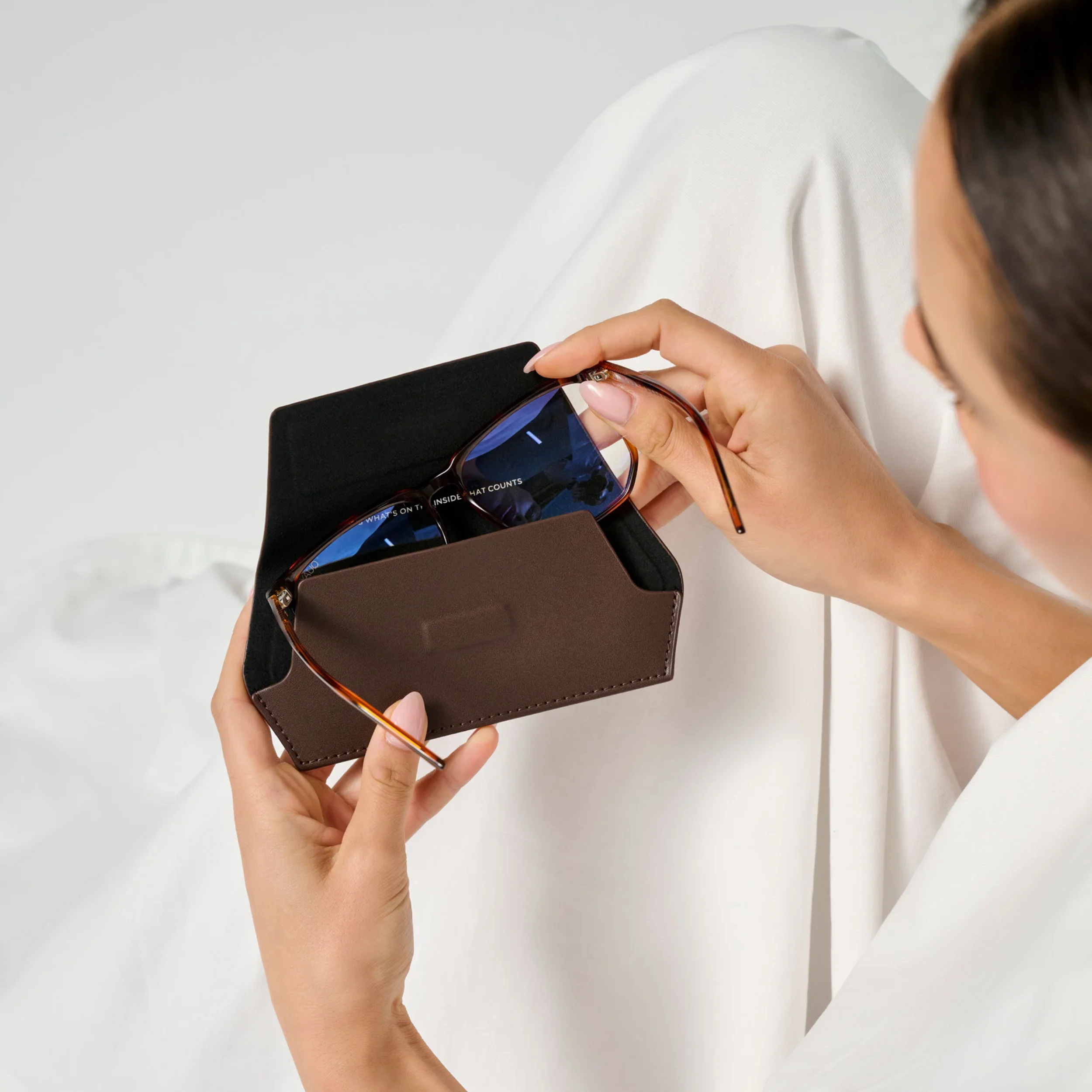 Leather Glasses Case | Chocolate - Image 4