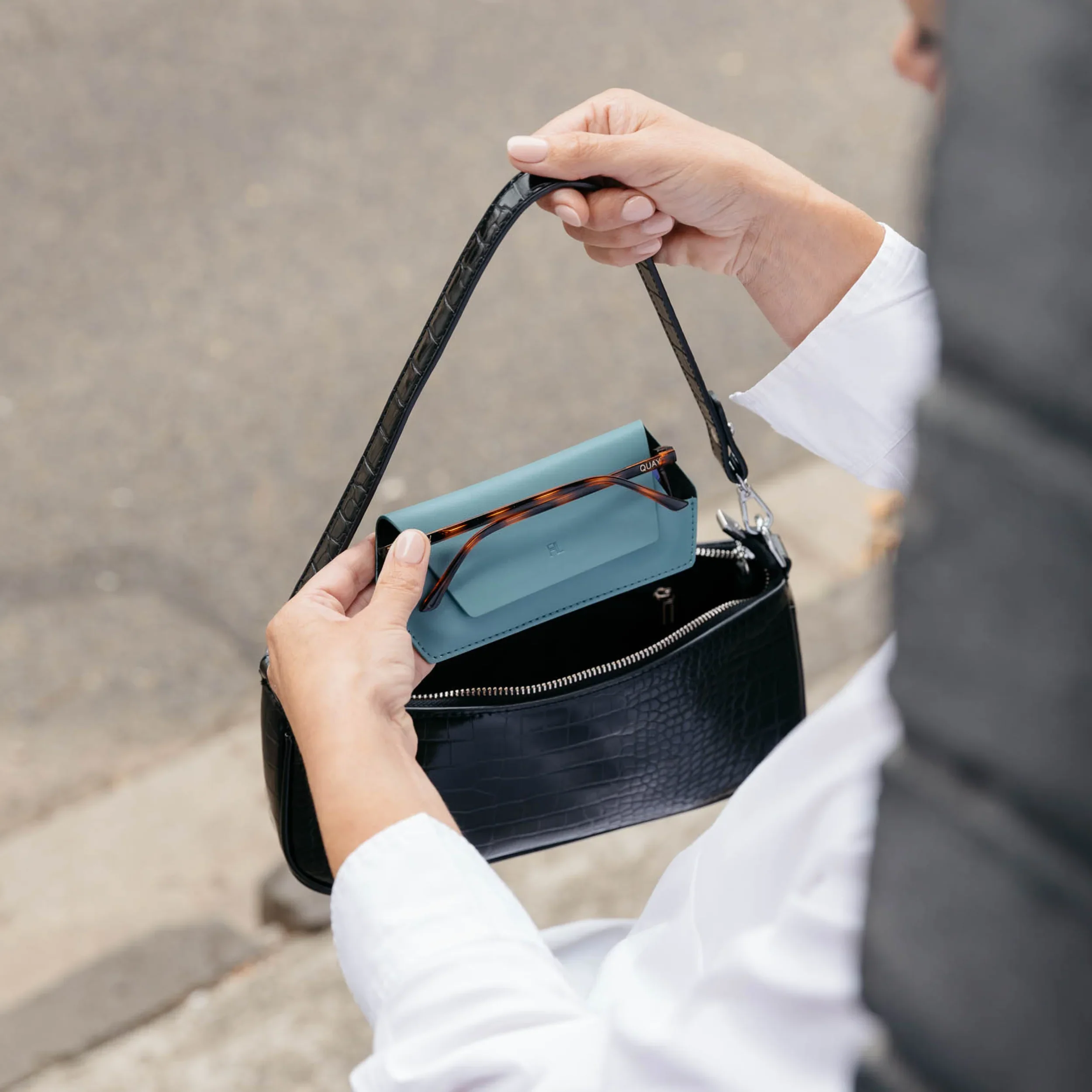 Leather Glasses Case | Teal - Image 3