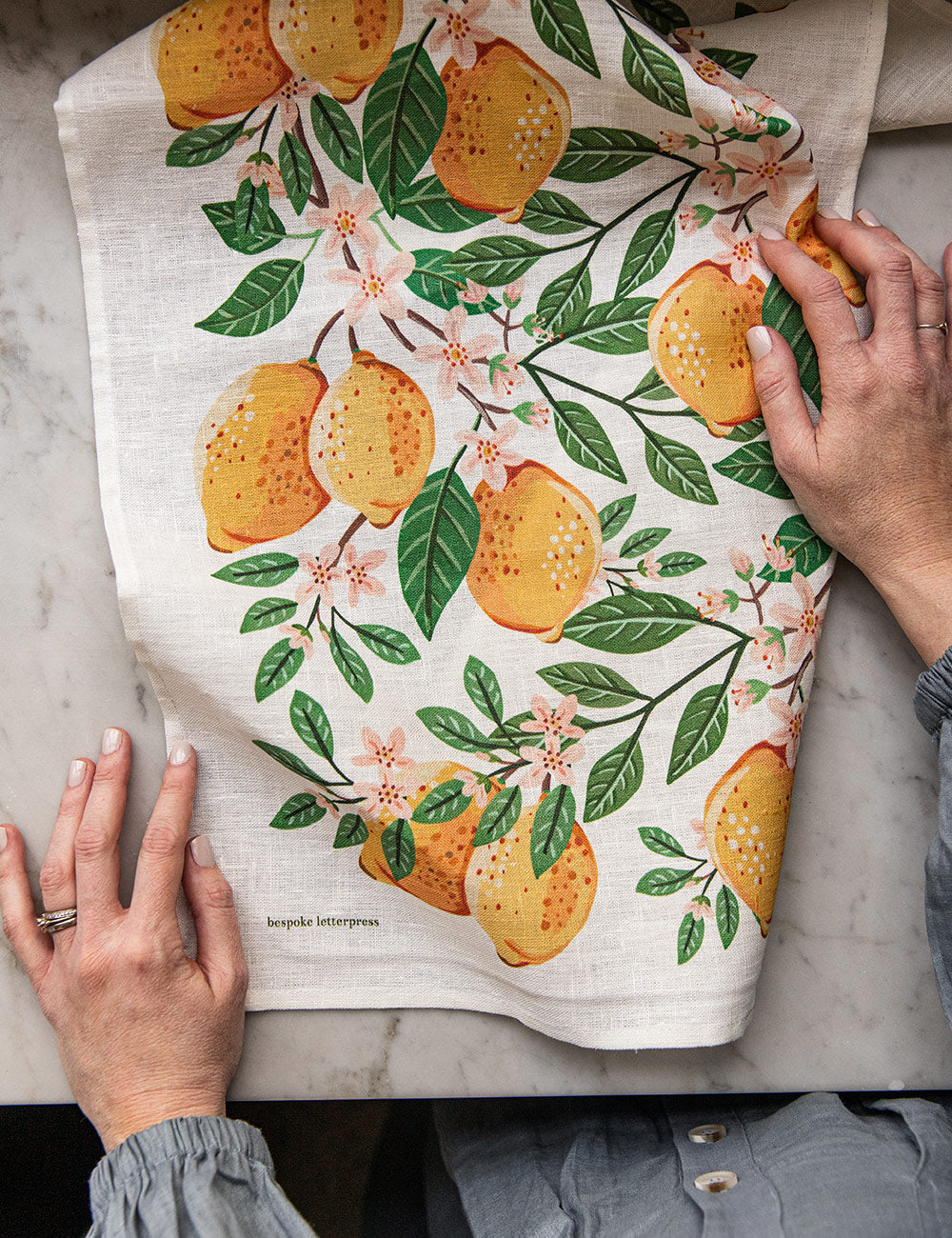 Lemons 100% Linen Tea Towel