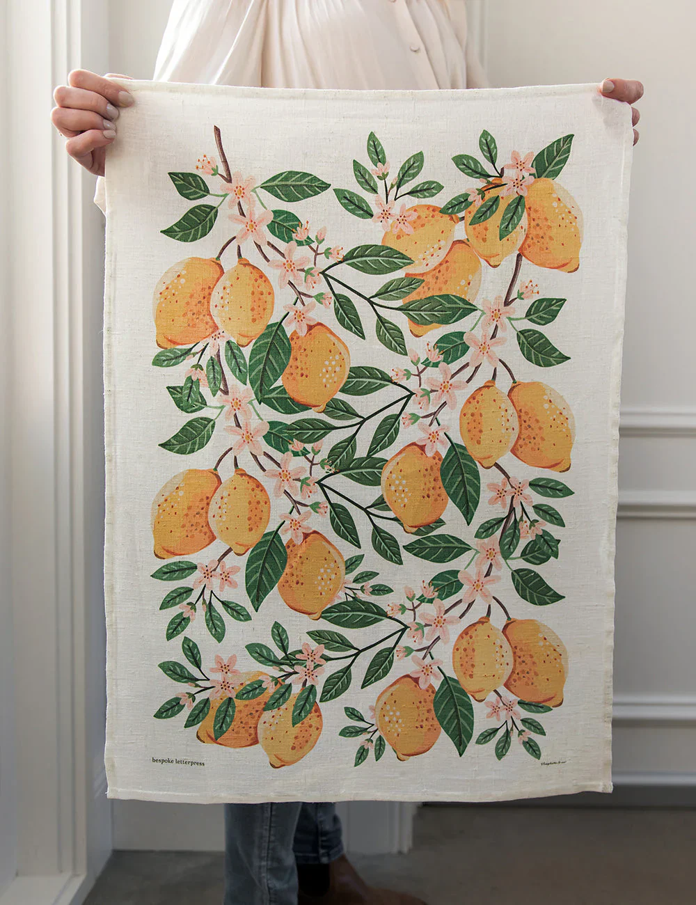 Lemons 100% Linen Tea Towel - Image 3