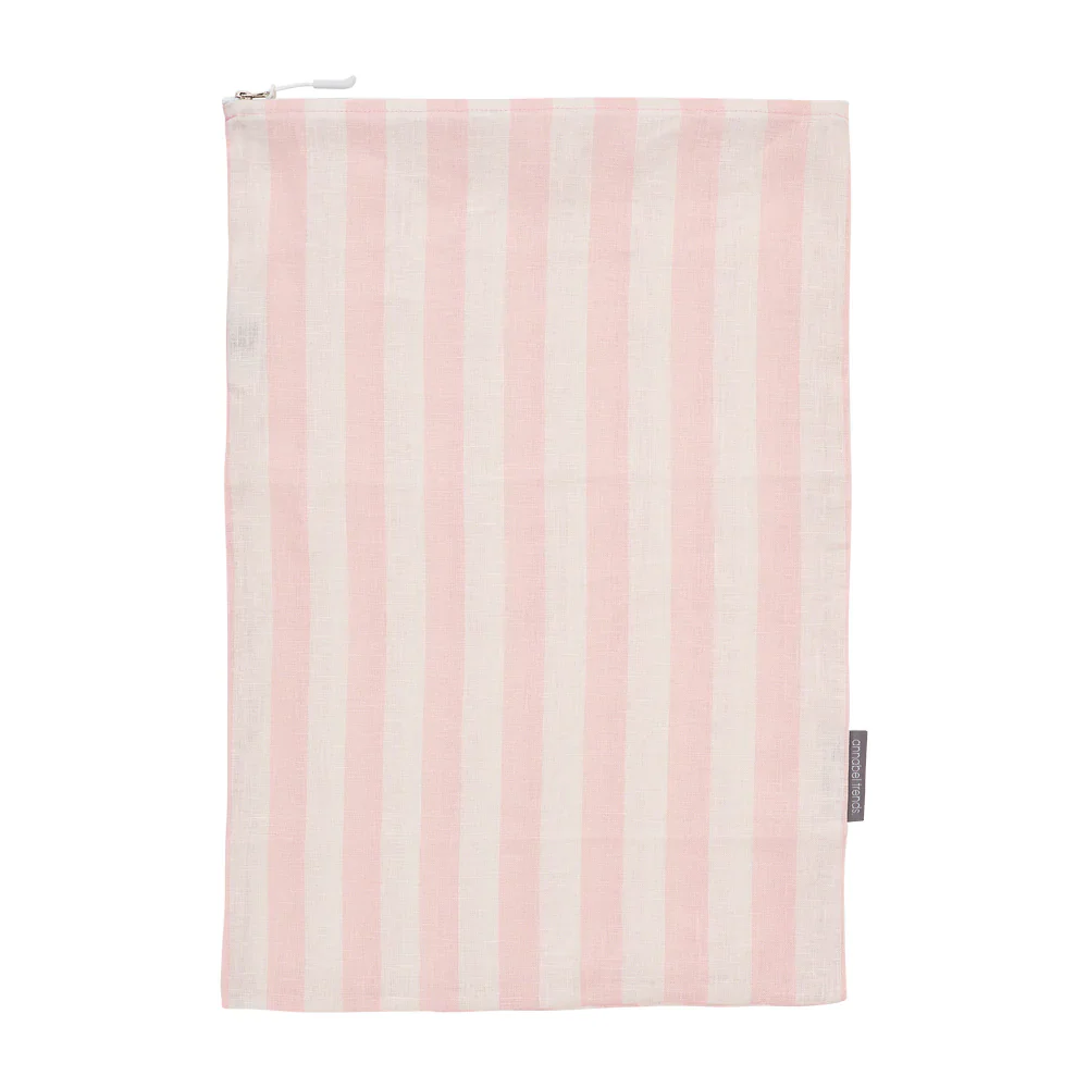 Linen Laundry Bag | Pink Stripe - Image 2