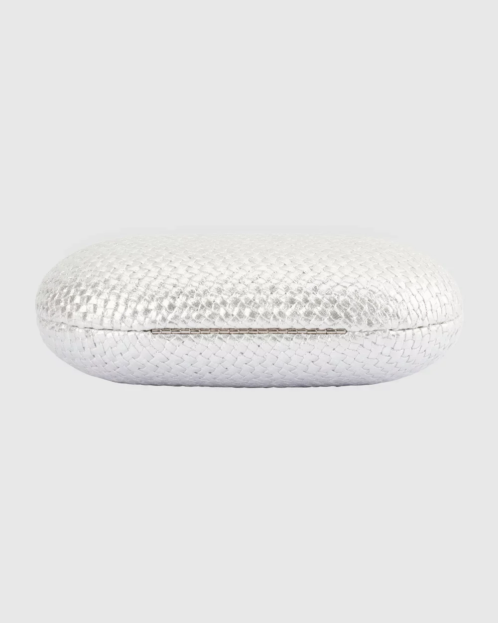 Lucia Woven Oval Clutch | Silver - Image 8