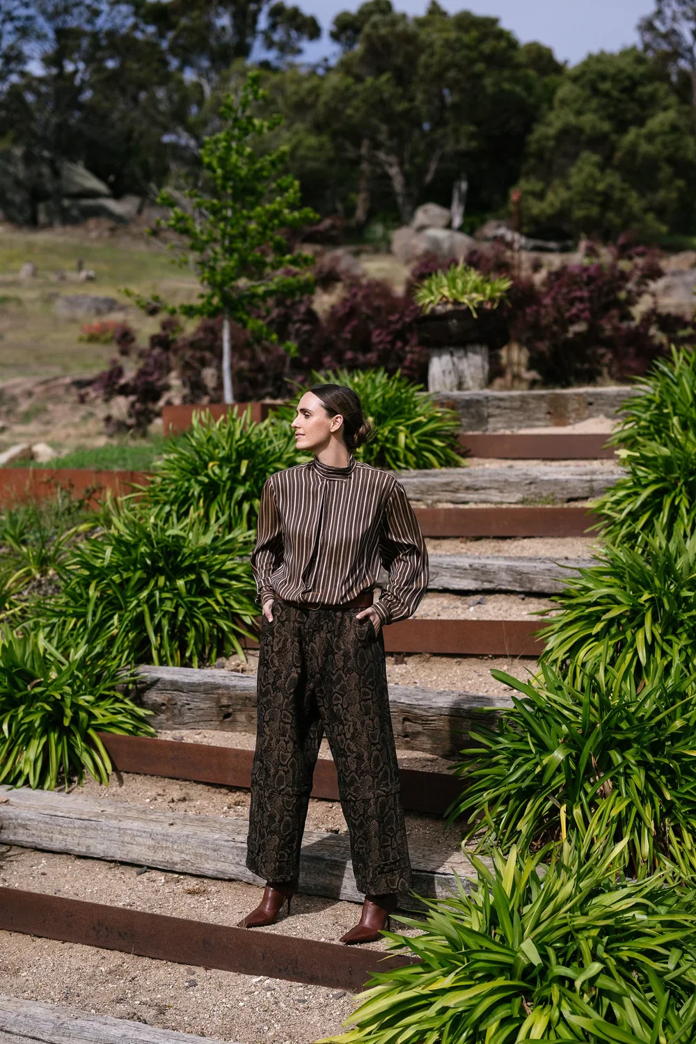 M.A.Dainty Trucker Jeans | Brown Snake