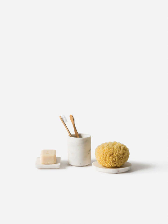 Marble Round Soap Dish /White - Image 3