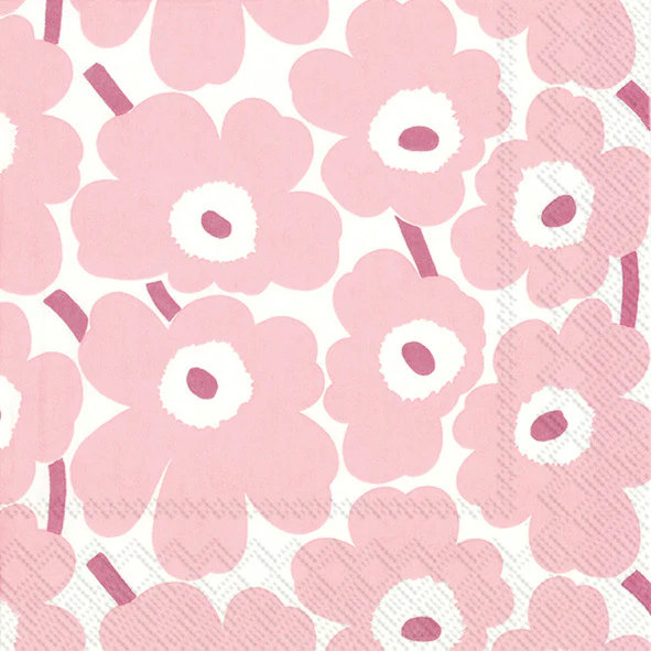 Marimekko Cocktail Napkins | Mini Unikko Light Rose