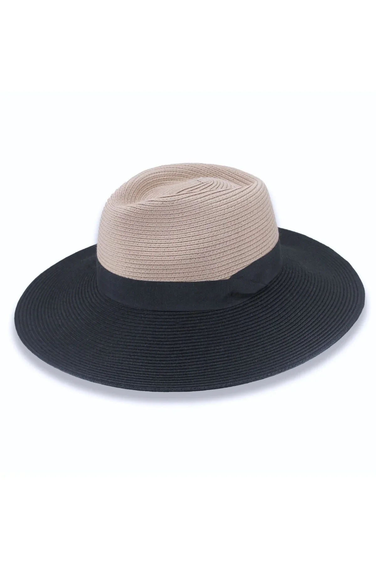 Maui Wide Brim Fedora | Black/Taupe - Image 2