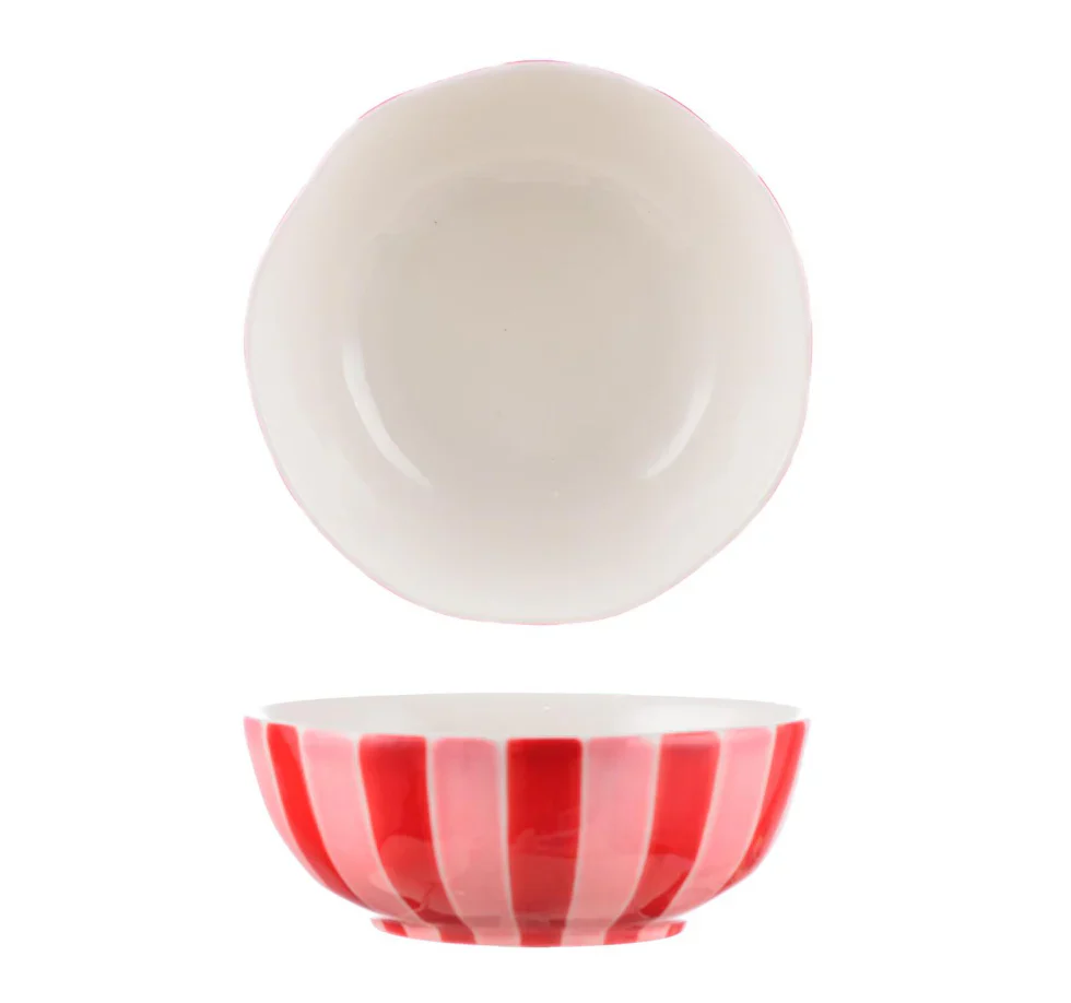 Medium Bowl | Pink & Red Stripes - Image 2