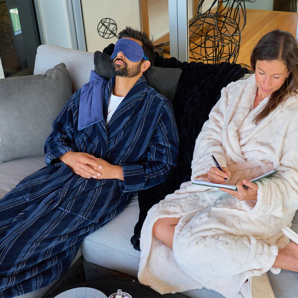 Men's Bath Robe | Blue Stripe - Image 6