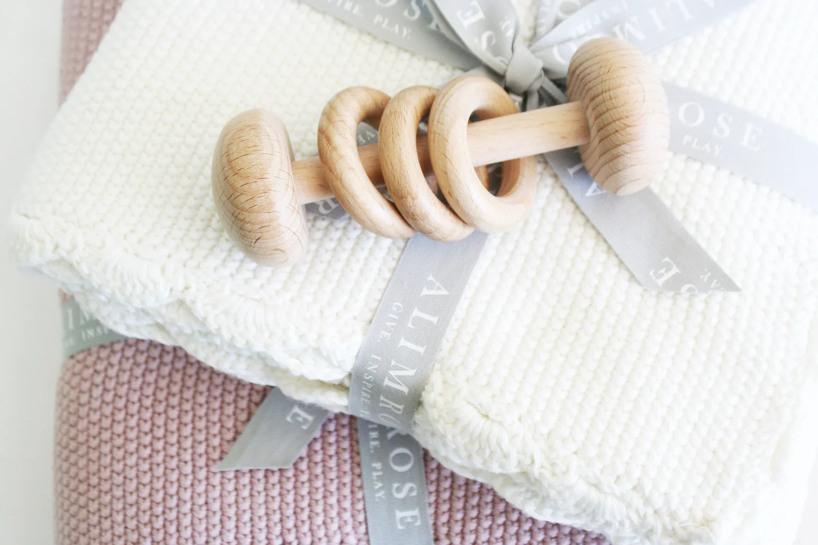 Mini Moss Stitch Baby Blanket / Ivory - Image 3