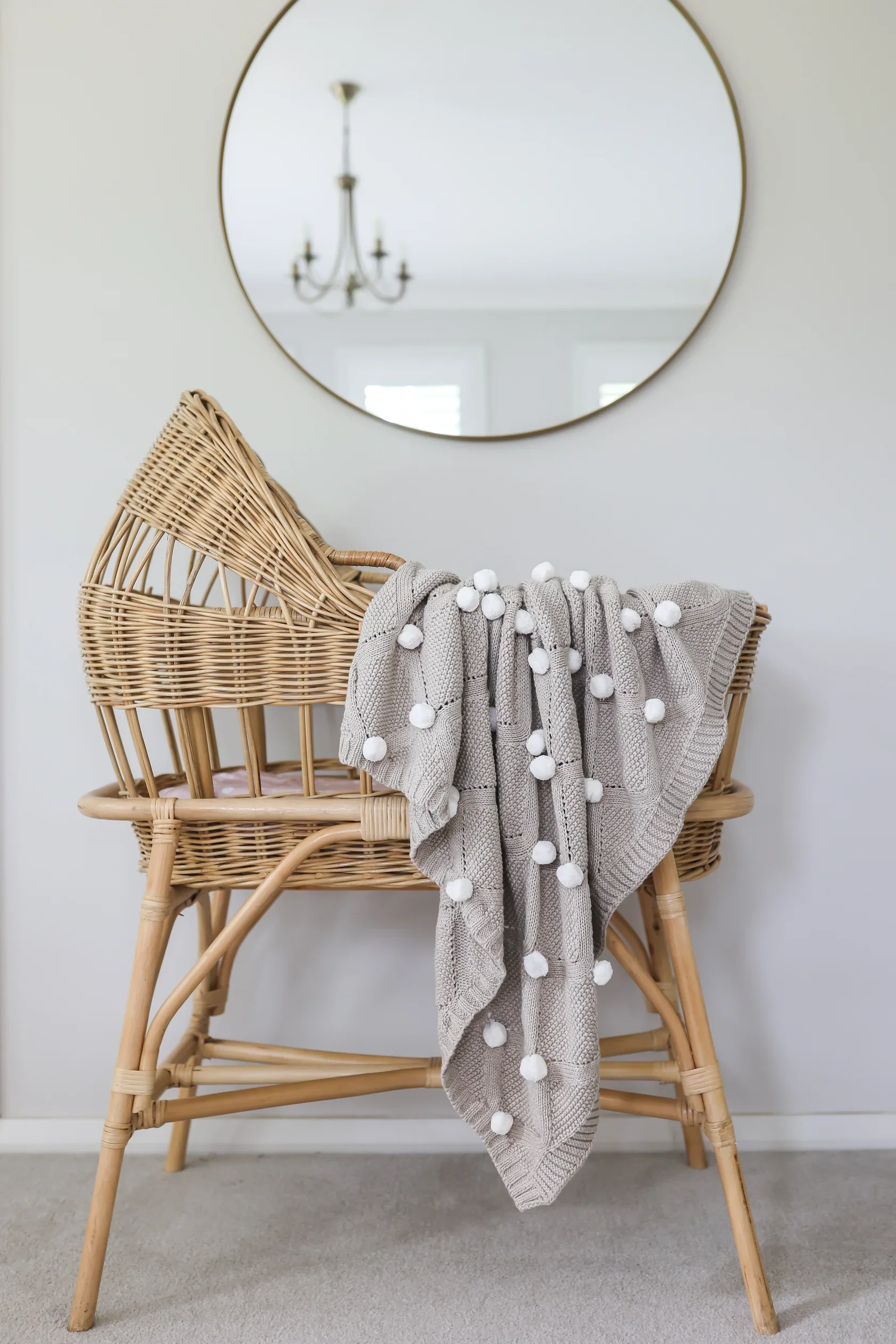 Mini Moss Stitch Blanket | Latte - Image 2