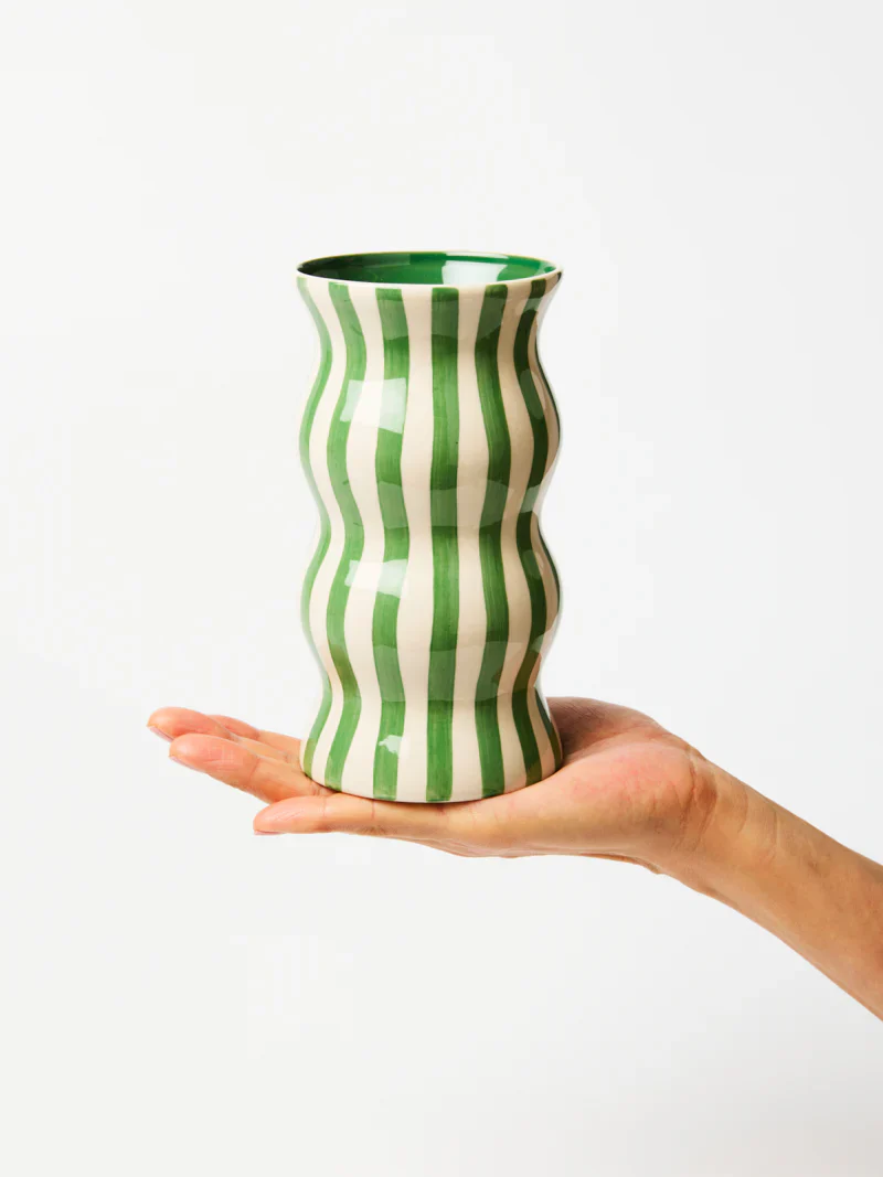 Palma Stripe Vase | Green - Image 2