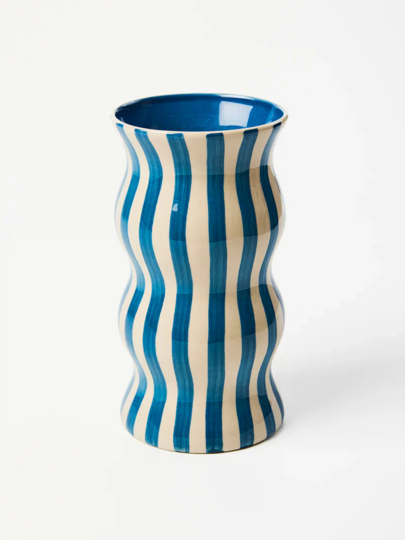 Palma Stripe Vase | Navy