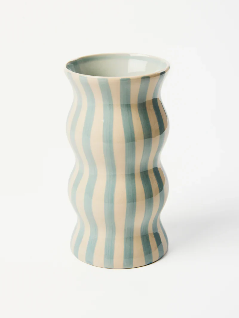 Palma Stripe Vase | Pale Blue