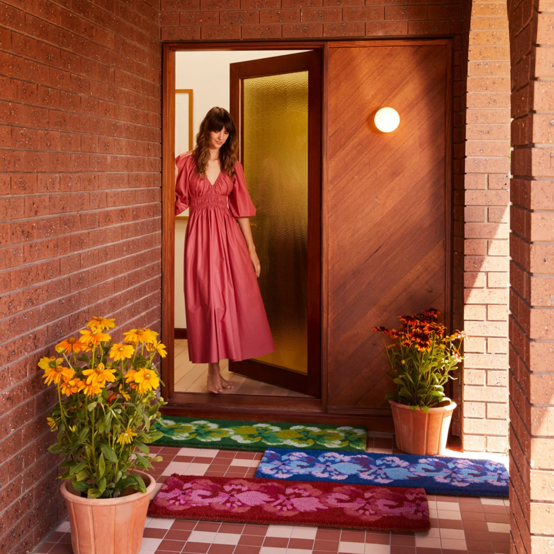 Pansy Green Long Door Mat - Image 3