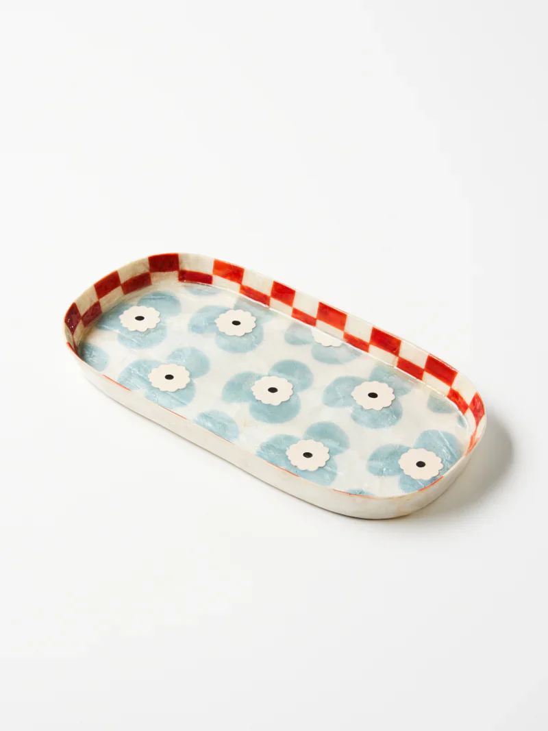 Paradis Blue Flower Tray - Image 3