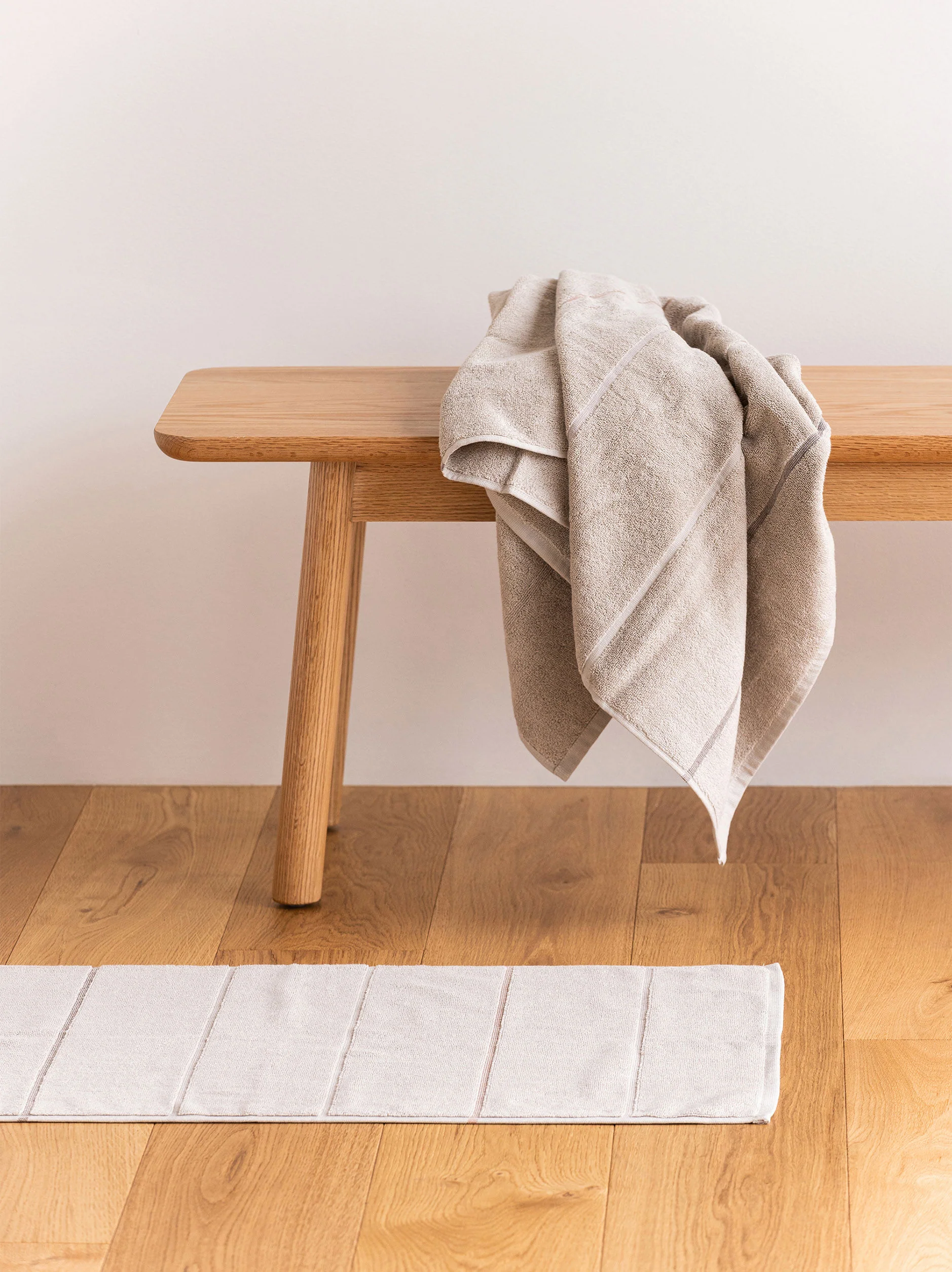 Pia Cotton Bath Mat | Oat/Multi - Image 3