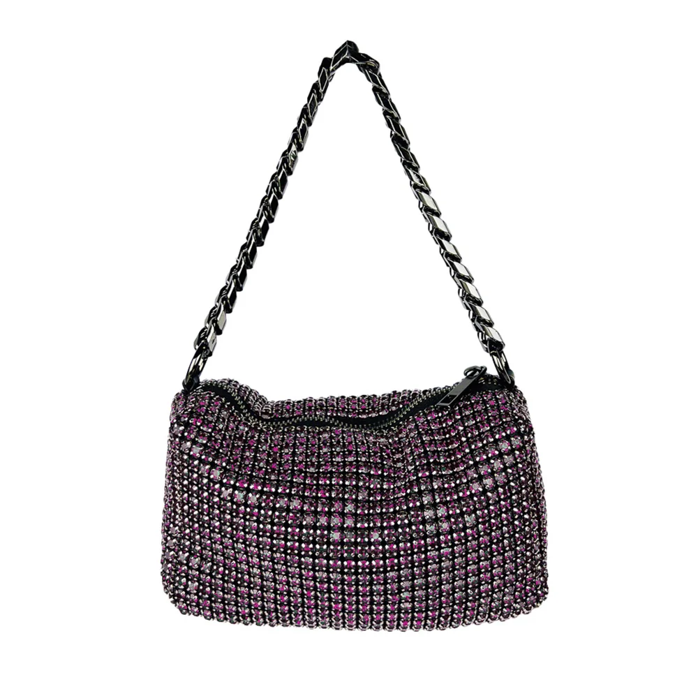 Robbie Crystal Loaf Bag | Fuchsia