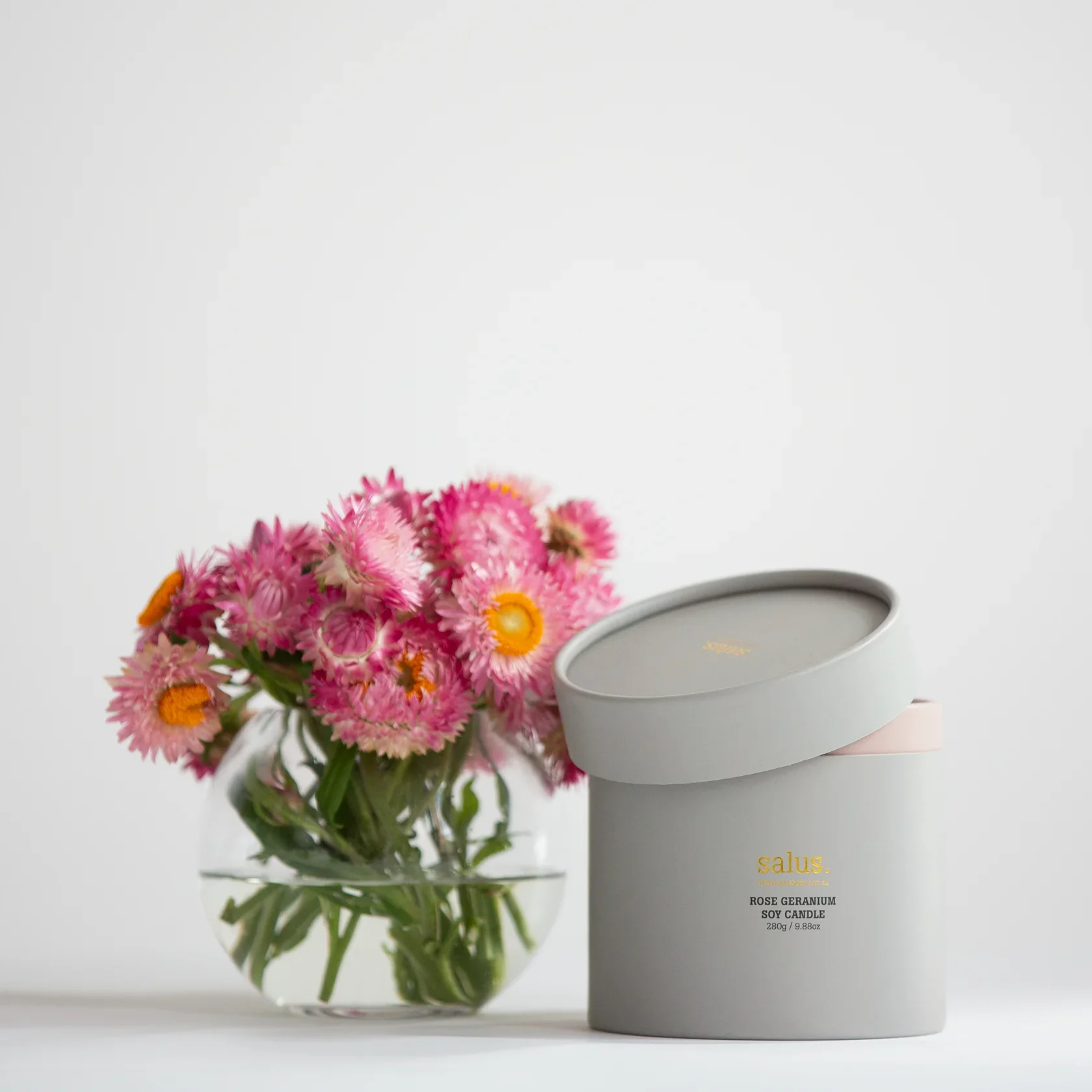 Rose Geranium Soy Porcelain Candle - Image 3