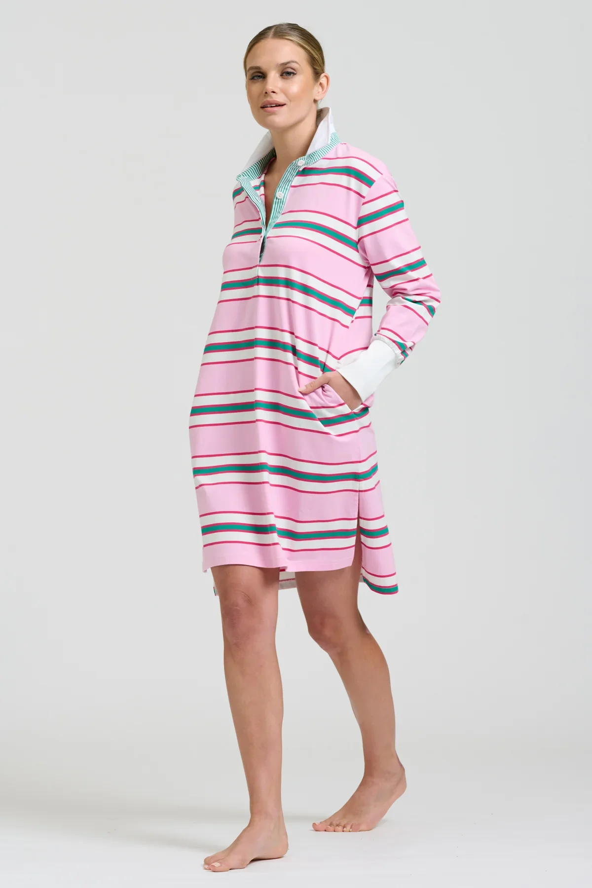 Rugby Summer Dress | Pink Multi Stripe - Image 3